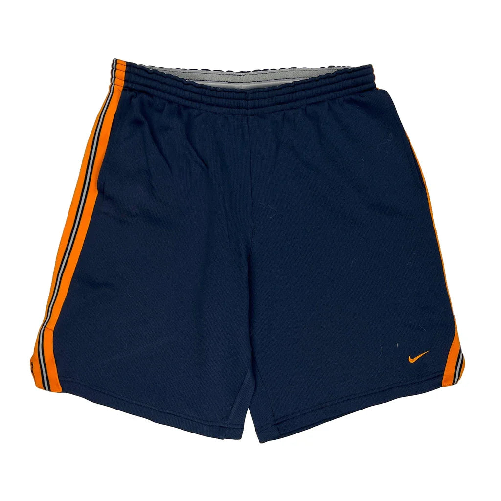 Nike Sport Shorts - Large Navy Polyester Refurbished - Thrifted (note: this is a term often used to describe second- refurbished available on Cerqular