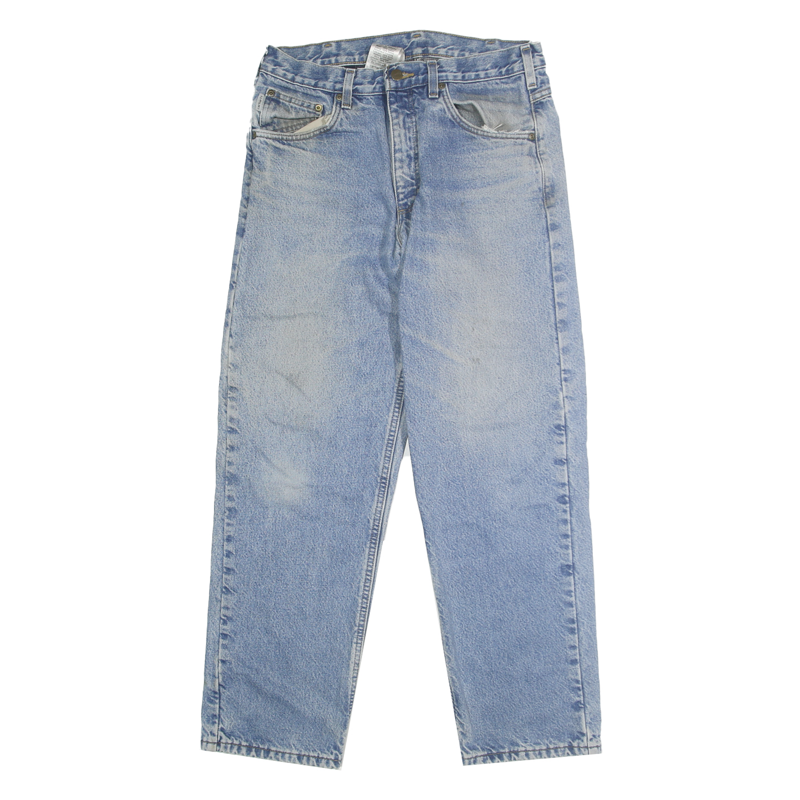 CARHARTT Mens Jeans Blue Relaxed Straight Denim Light W32 L30 Zip Cotton Casual Refurbished - N/A refurbished available on Cerqular