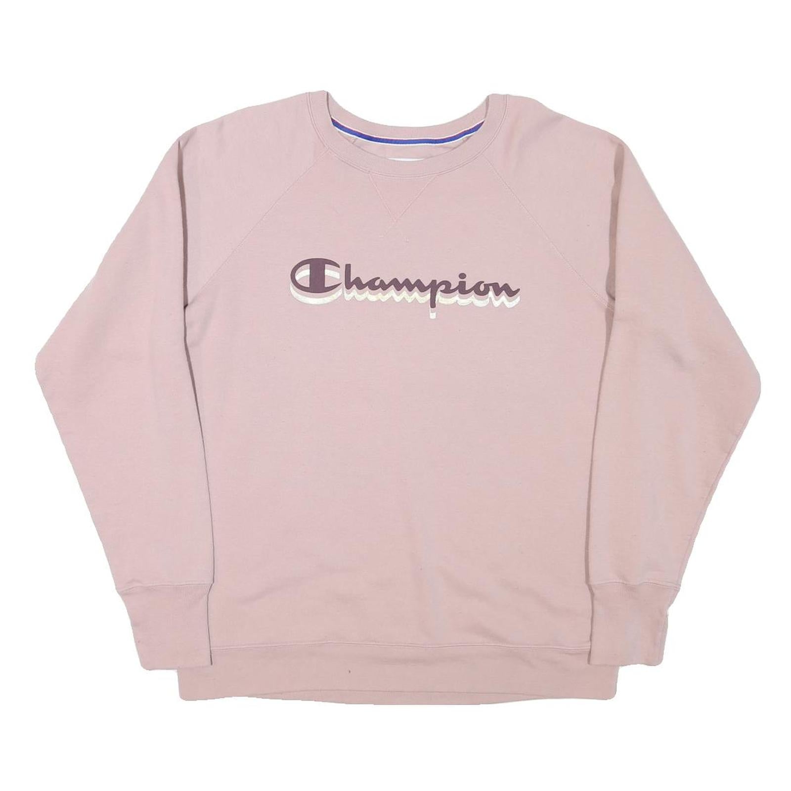 CHAMPION Womens Pink Crew Neck XL Cotton Blend Sweatshirt Pullover Refurbished - N/A refurbished available on Cerqular
