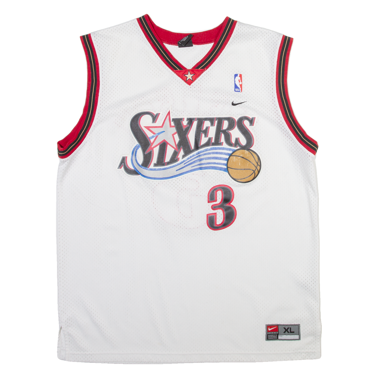 NIKE Philadelphia Sixers Mens Jersey White Sleeveless USA V-Neck XL Refurbished - N/A refurbished available on Cerqular