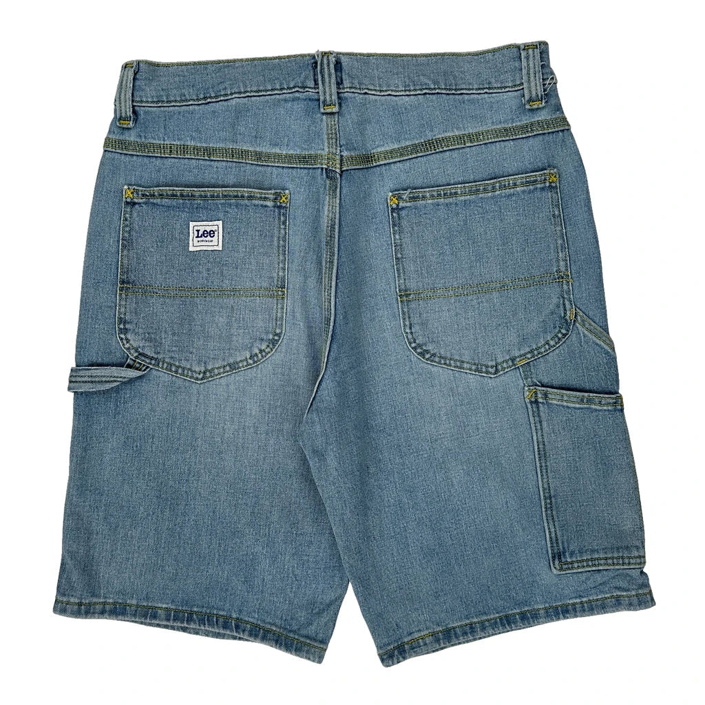 Buy Lee Double Knee Carpenter Shorts - 32W 11L Light Wash Cotton Refurbished - $37.57 Lee Double Knee Carpenter Shorts - 32W 11L Light Wash Cotton Refurbished - Thrifted (note: this is a term often used to describe second- refurbished available on Cerqular
