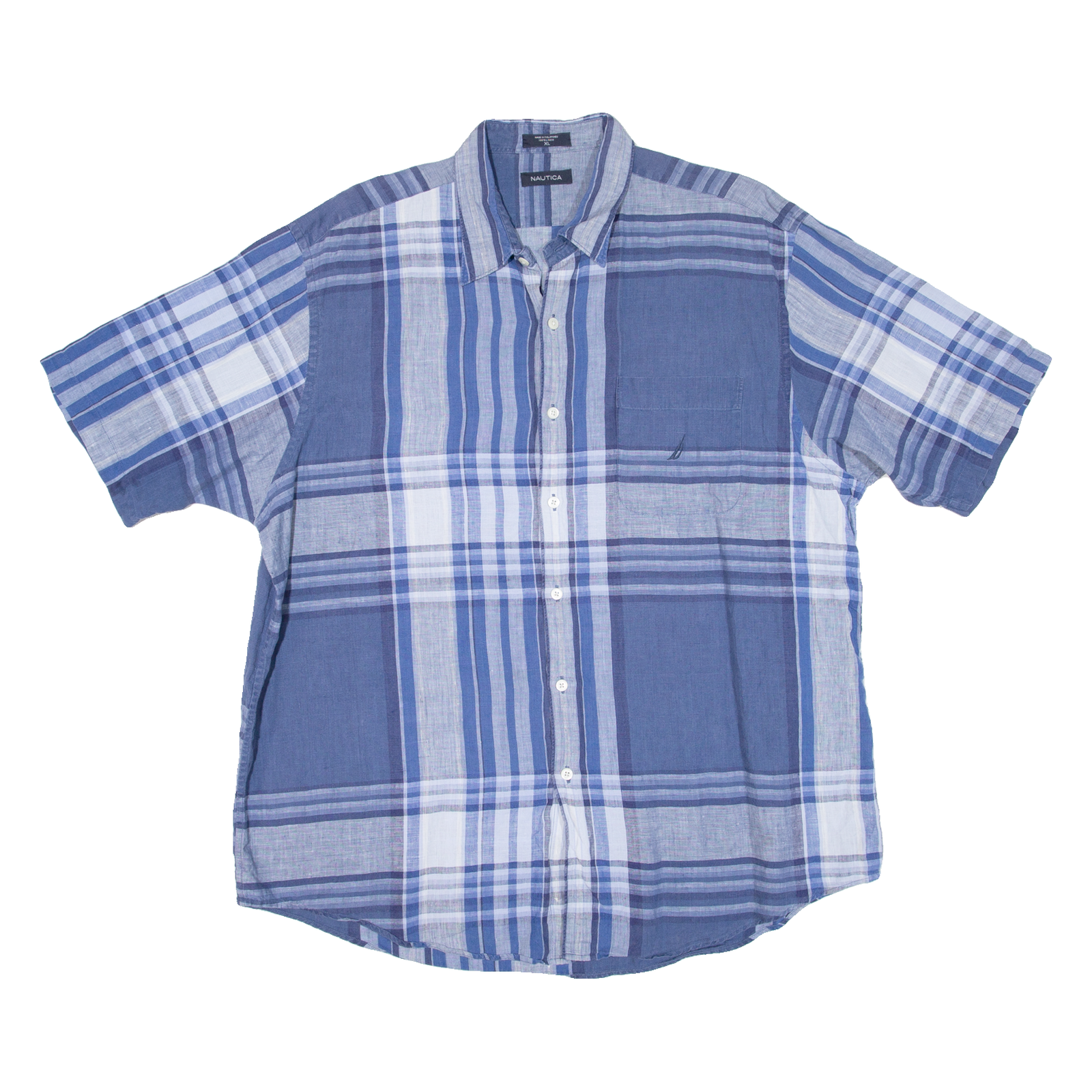 NAUTICA Mens Shirt Blue Check XL Refurbished - N/A refurbished available on Cerqular