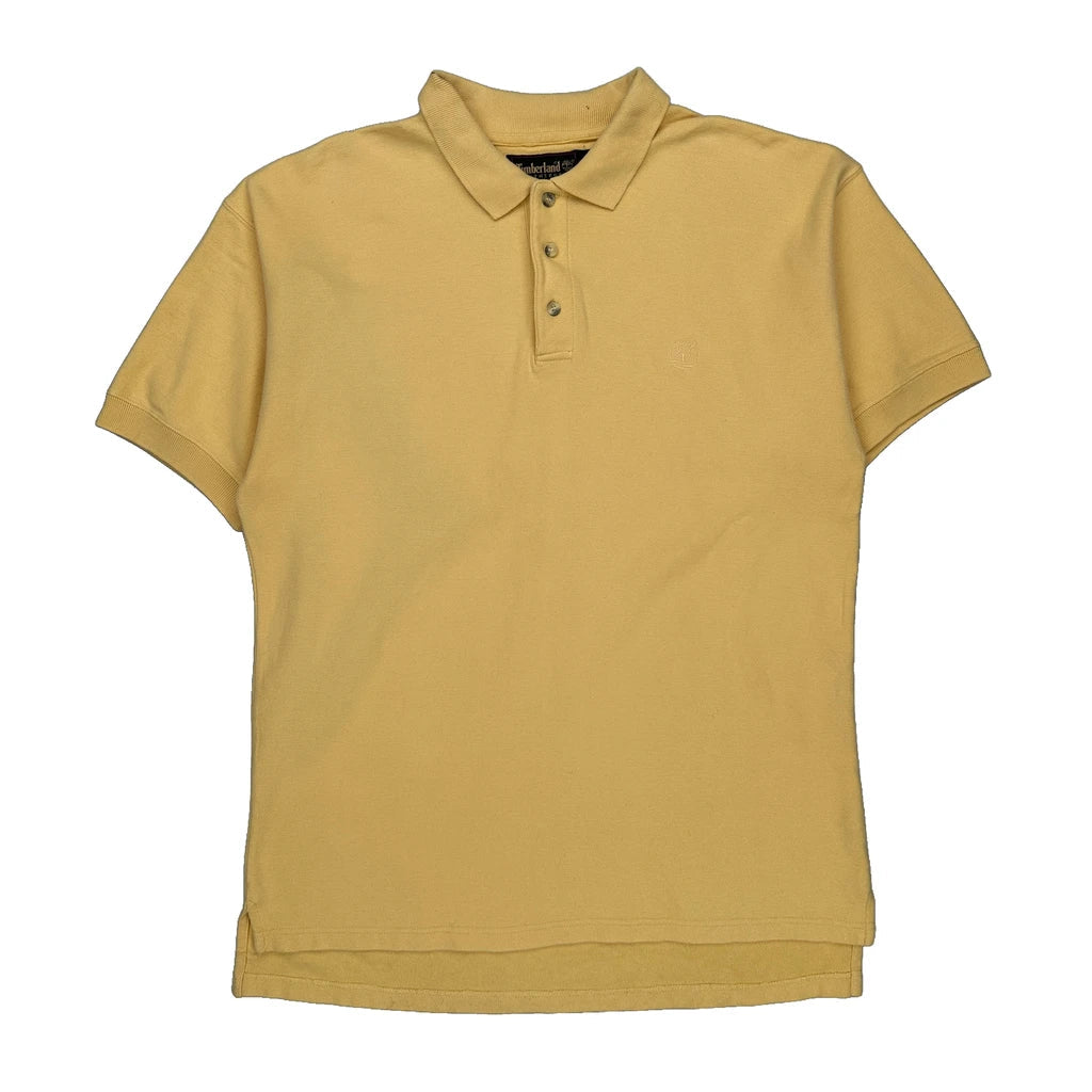 Timberland Polo Shirt - Large Yellow Cotton Refurbished - Thrifted (note: this is a term often used to describe second- refurbished available on Cerqular