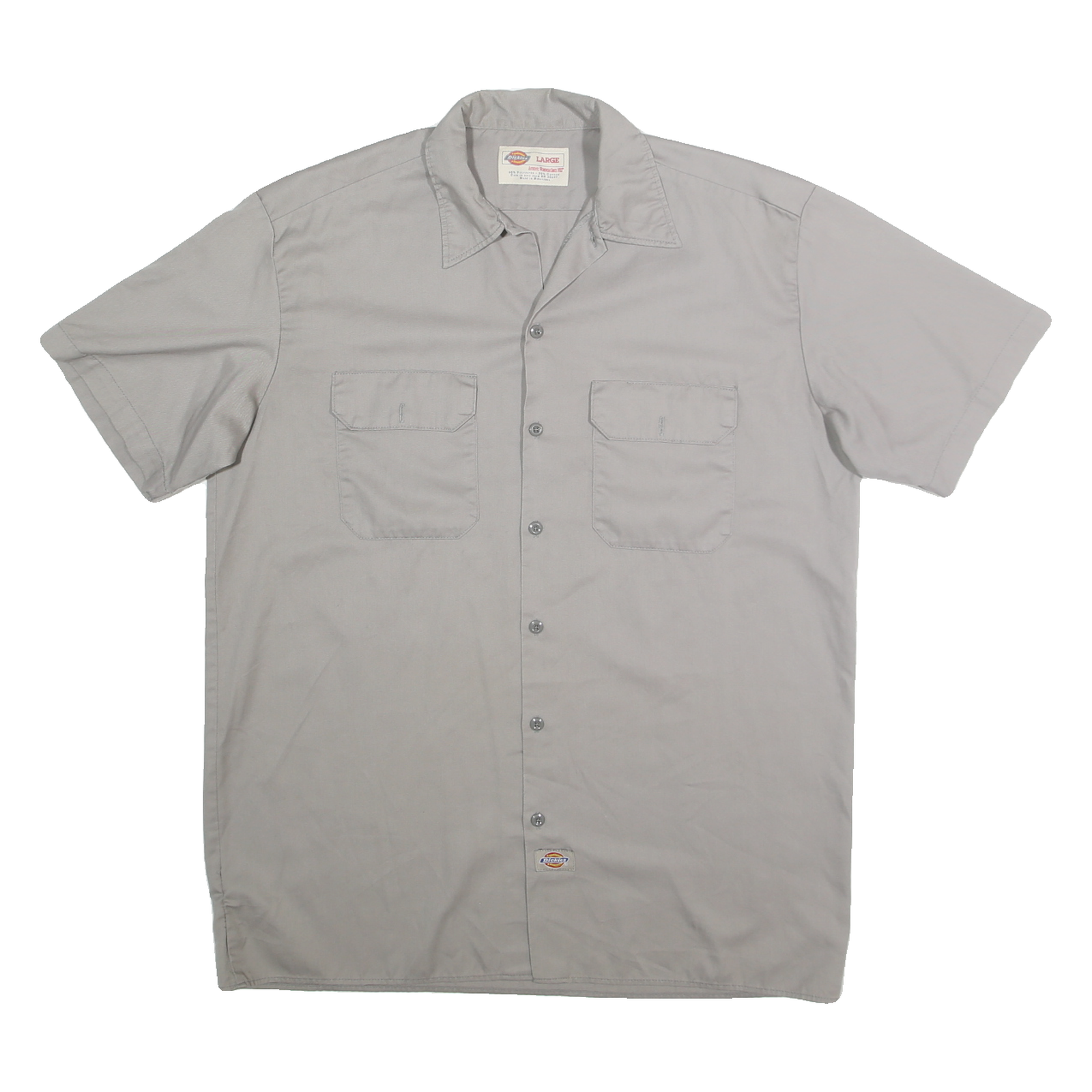 DICKIES Mens Grey Workwear Shirt Short Sleeve Cotton Blend L Casual Unbranded Refurbished - N/A refurbished available on Cerqular