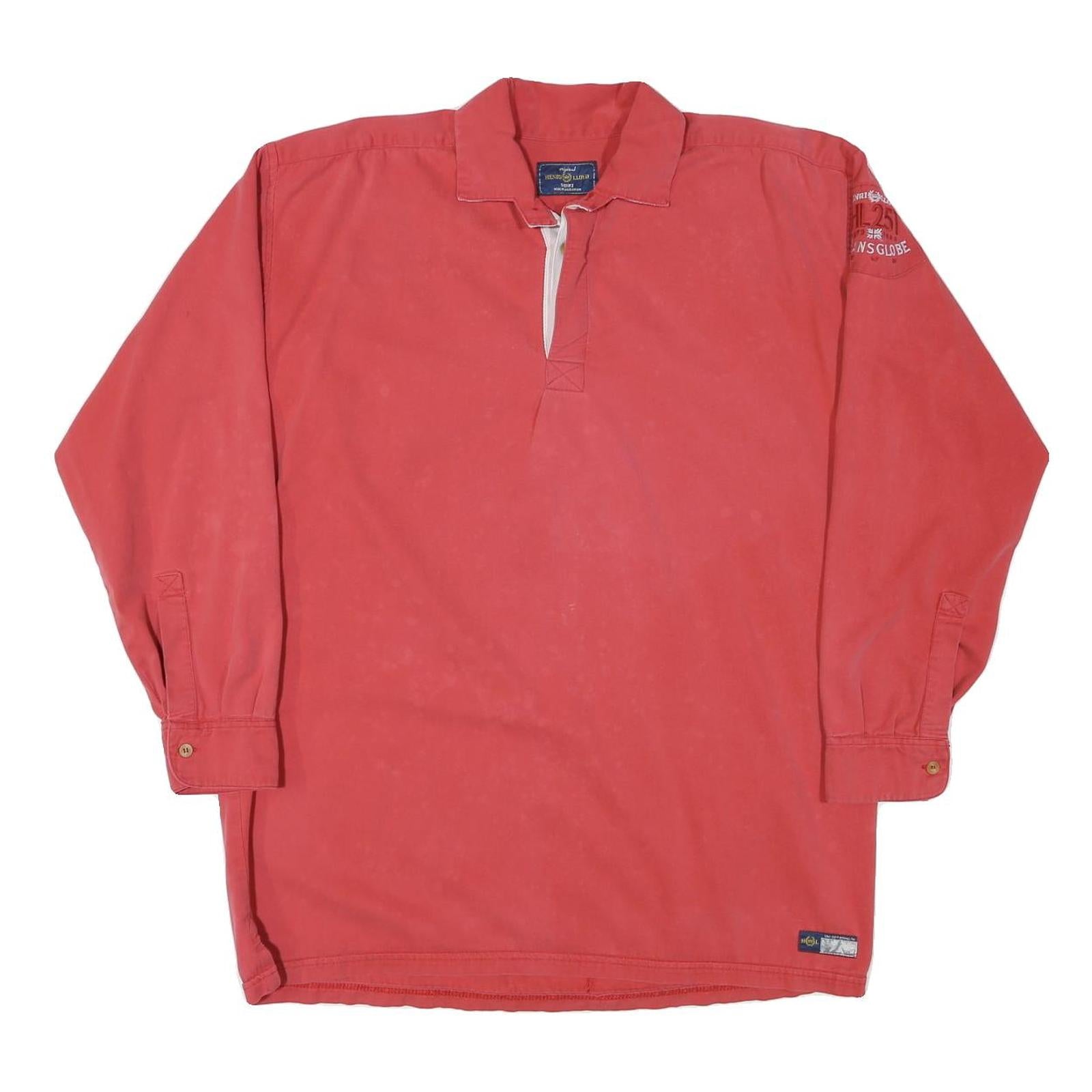 HENRI LLOYD Mens Red Long Sleeve Plain M Rugby Polo Shirt Cotton Blend Refurbished - N/A refurbished available on Cerqular
