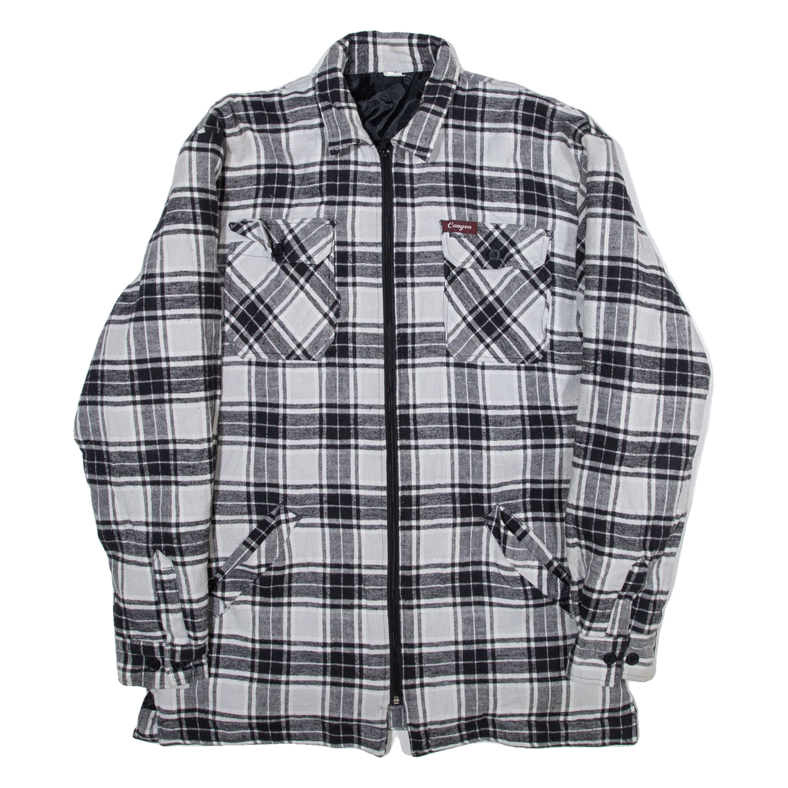 CANYON Mens Lumberjack Jacket Black Check M Refurbished - N/A refurbished available on Cerqular