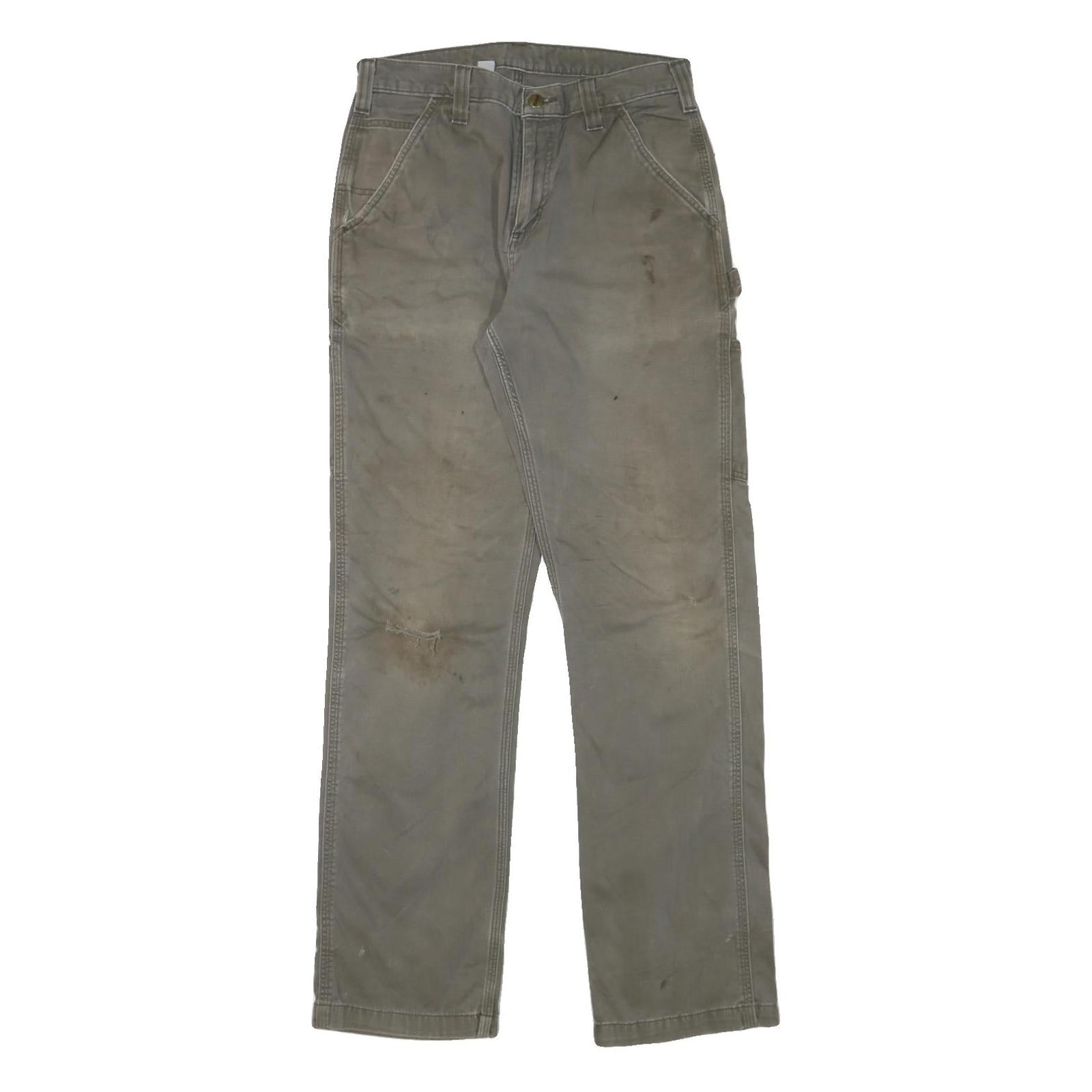 CARHARTT Mens Regular Cotton Blend Beige Zip Trousers W29 L32 Workwear Durable Refurbished - N/A refurbished available on Cerqular