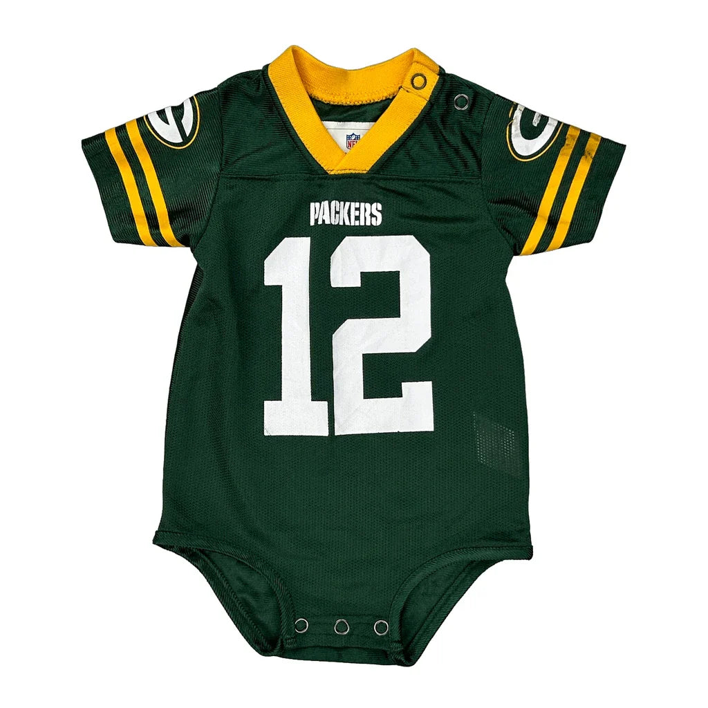 Age 3-6 Months Nfl Football Bodysuit - 4XS Green Polyester Refurbished - Thrifted (note: this is a term often used to describe second- refurbished available on Cerqular