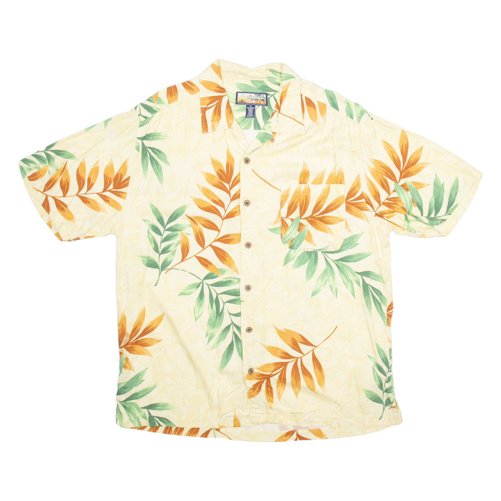 HAVANA JACK CAFE Mens Hawaiian Shirt Yellow Floral XL Refurbished - N/A refurbished available on Cerqular