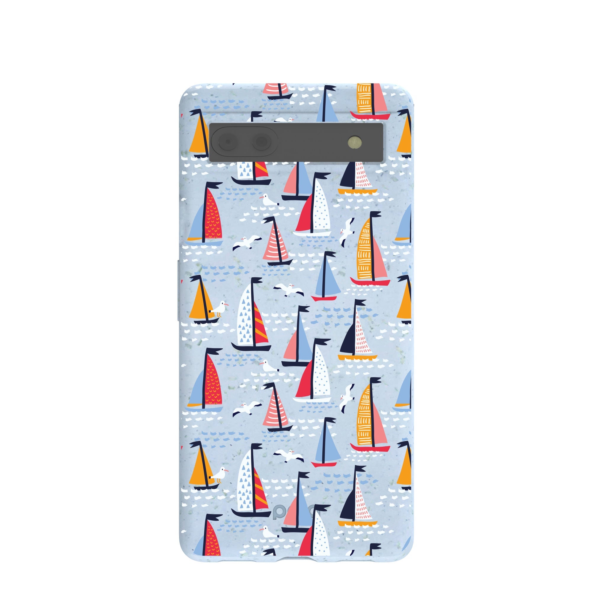Powder Blue Sails and Seagulls Google Pixel 6a Case Refurbished - Pela Case refurbished available on Cerqular