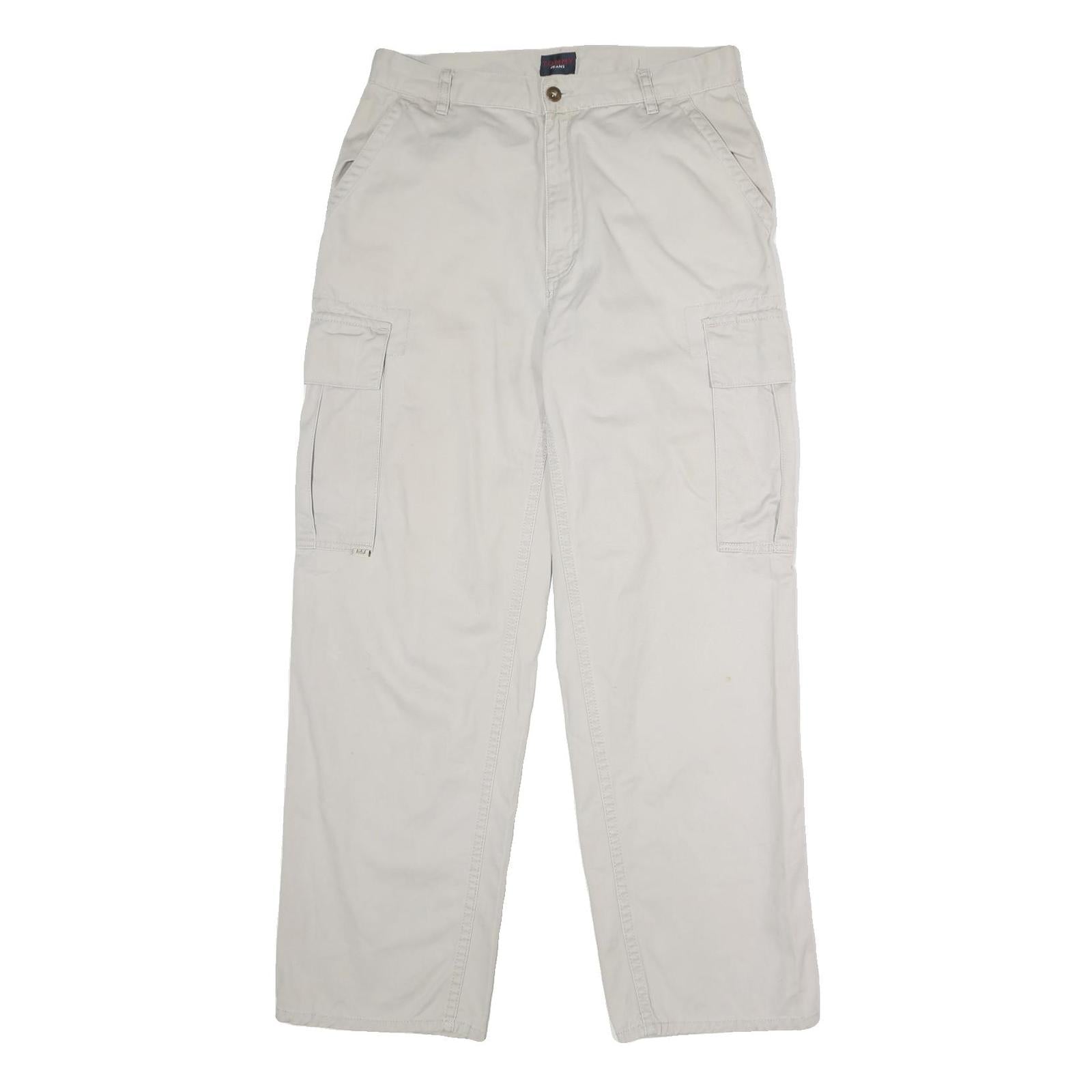 TOMMY JEANS Mens Cotton Beige Regular Straight Cargo Trousers W32 L30 Casual Refurbished - N/A refurbished available on Cerqular