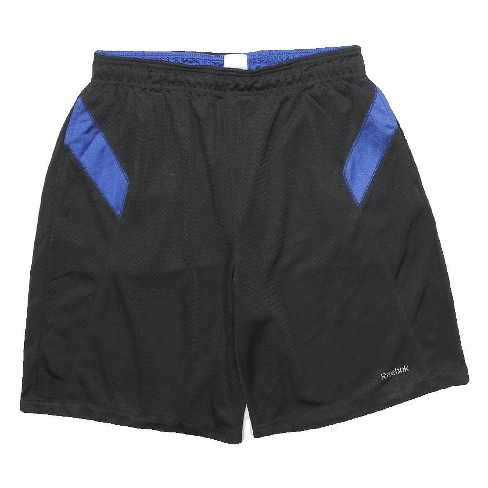 REEBOK Mens Black & Blue Sports Casual Shorts L W30 Mesh Polyester Refurbished - N/A refurbished available on Cerqular