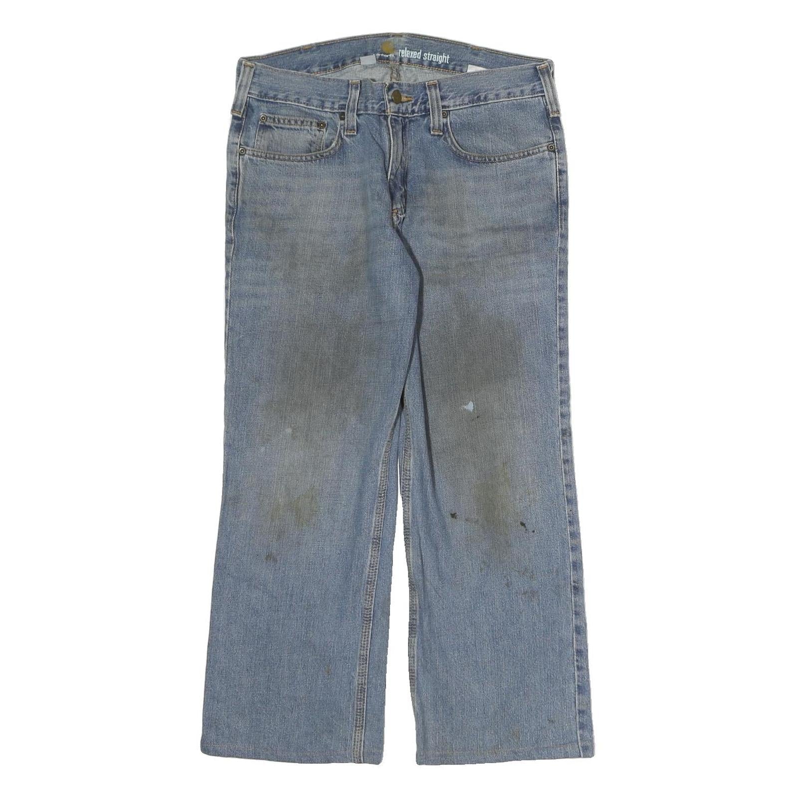 CARHARTT Mens Jeans Blue Relaxed Straight Denim Light W32 L35 Casual Workwear Refurbished - N/A refurbished available on Cerqular