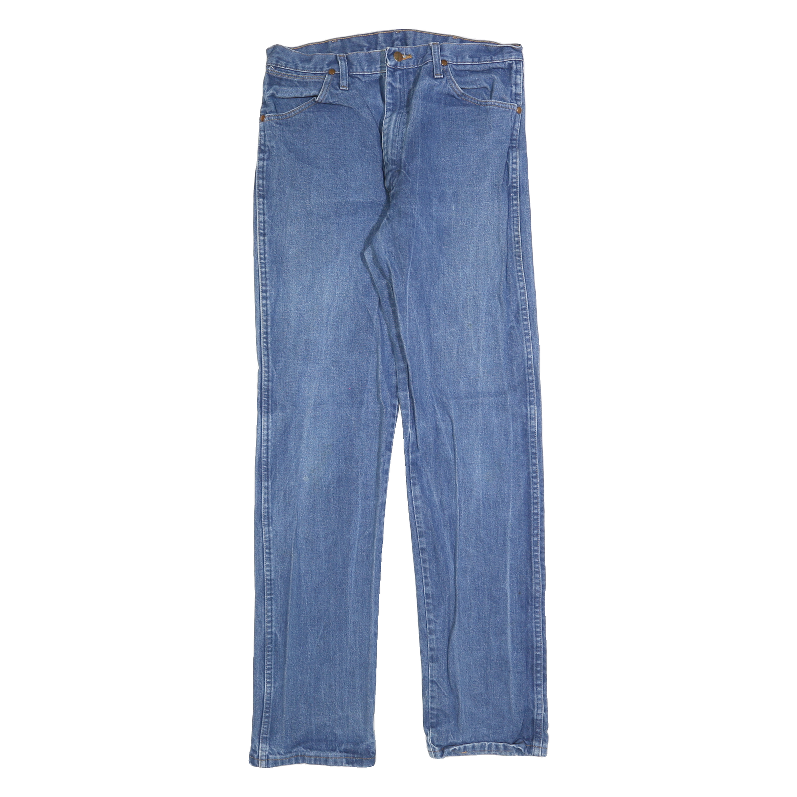 WRANGLER Mens Blue Regular Straight Denim Medium W35 L36 Classic Zip Cotton Refurbished - N/A refurbished available on Cerqular