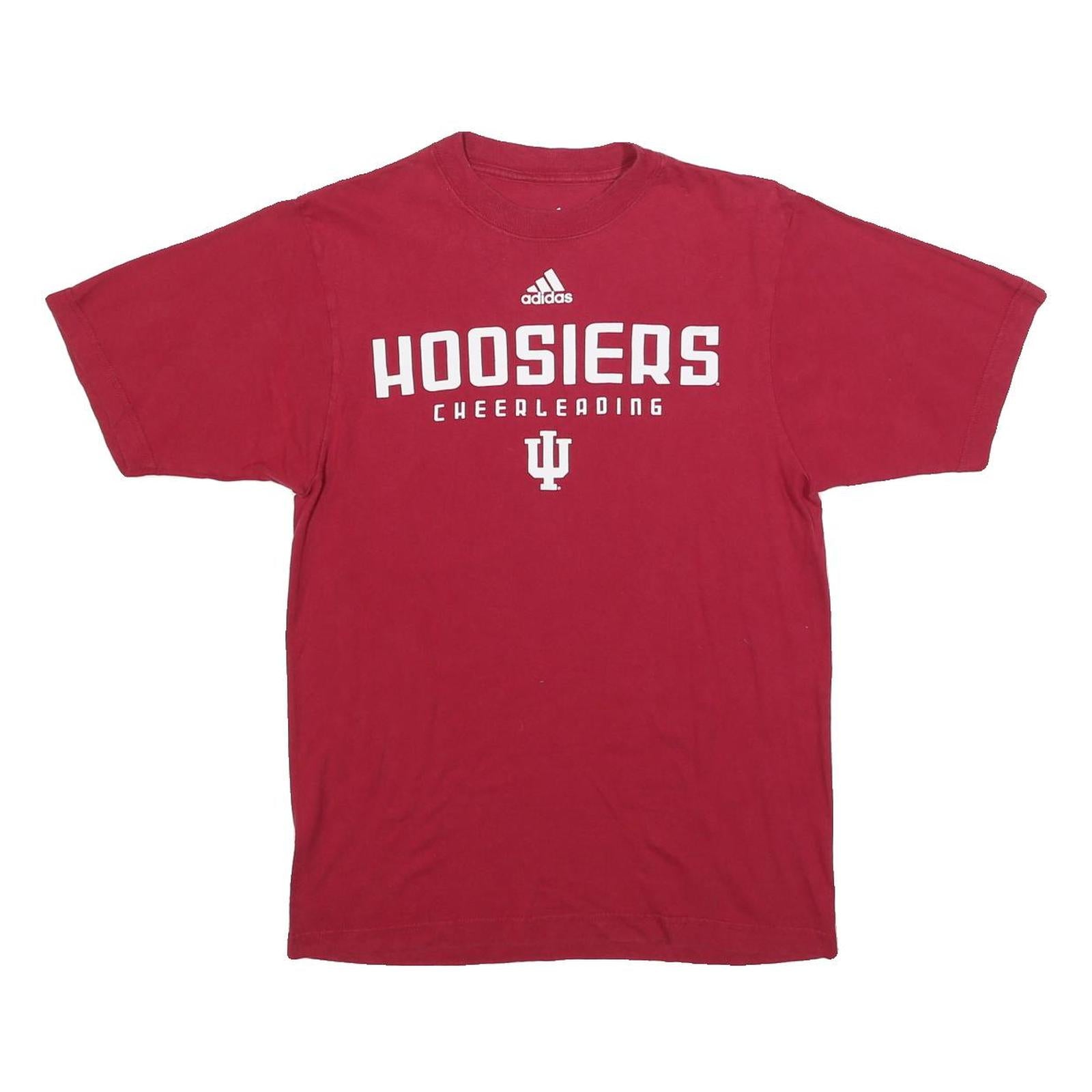 ADIDAS Mens Red Hoosiers Cheerleading Graphic T-Shirt S Short Sleeve Crew Neck Refurbished - N/A refurbished available on Cerqular