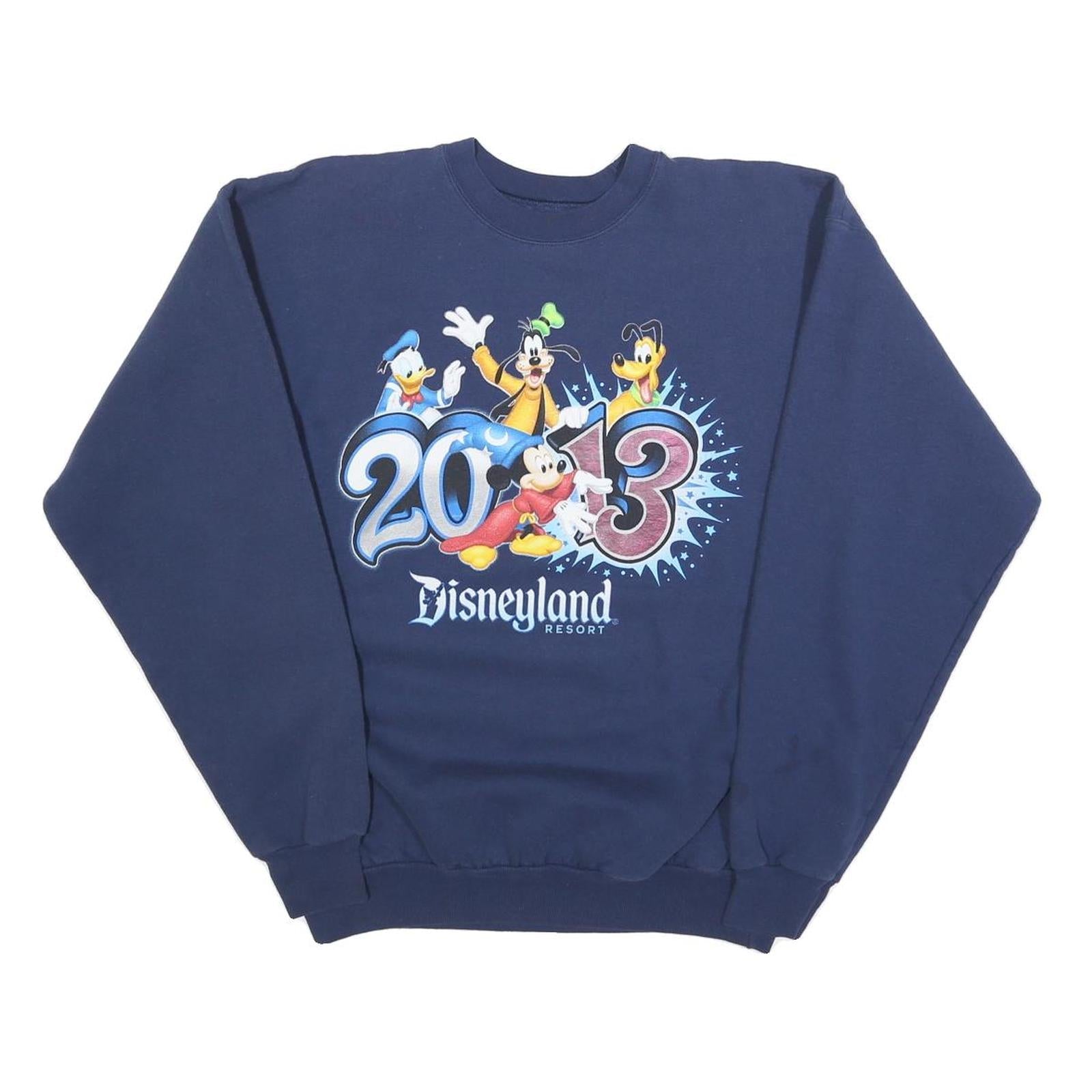 DISNEY Mens Navy Blue 2013 Disneyland Resort Crew Neck M Sweatshirt Cotton Blend Refurbished - N/A refurbished available on Cerqular