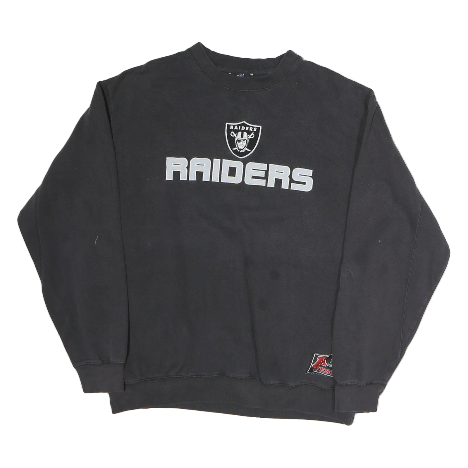 NFL Mens Black Raiders Crew Neck M Cotton Pullover Sweatshirt Football Refurbished - N/A refurbished available on Cerqular