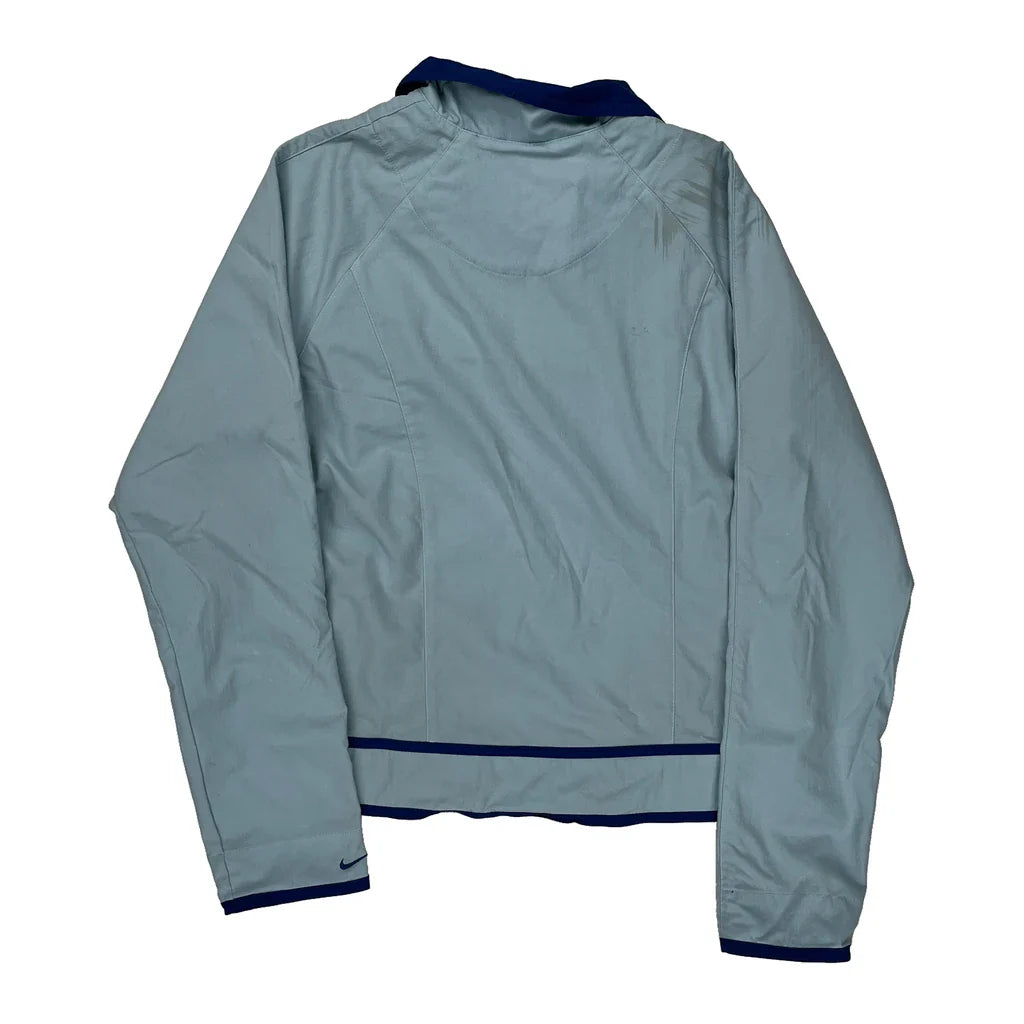 Buy Nike Windbreaker - Large Blue Polyester Refurbished - $37.51 Nike Windbreaker - Large Blue Polyester Refurbished - Thrifted (note: this is a term often used to describe second- refurbished available on Cerqular
