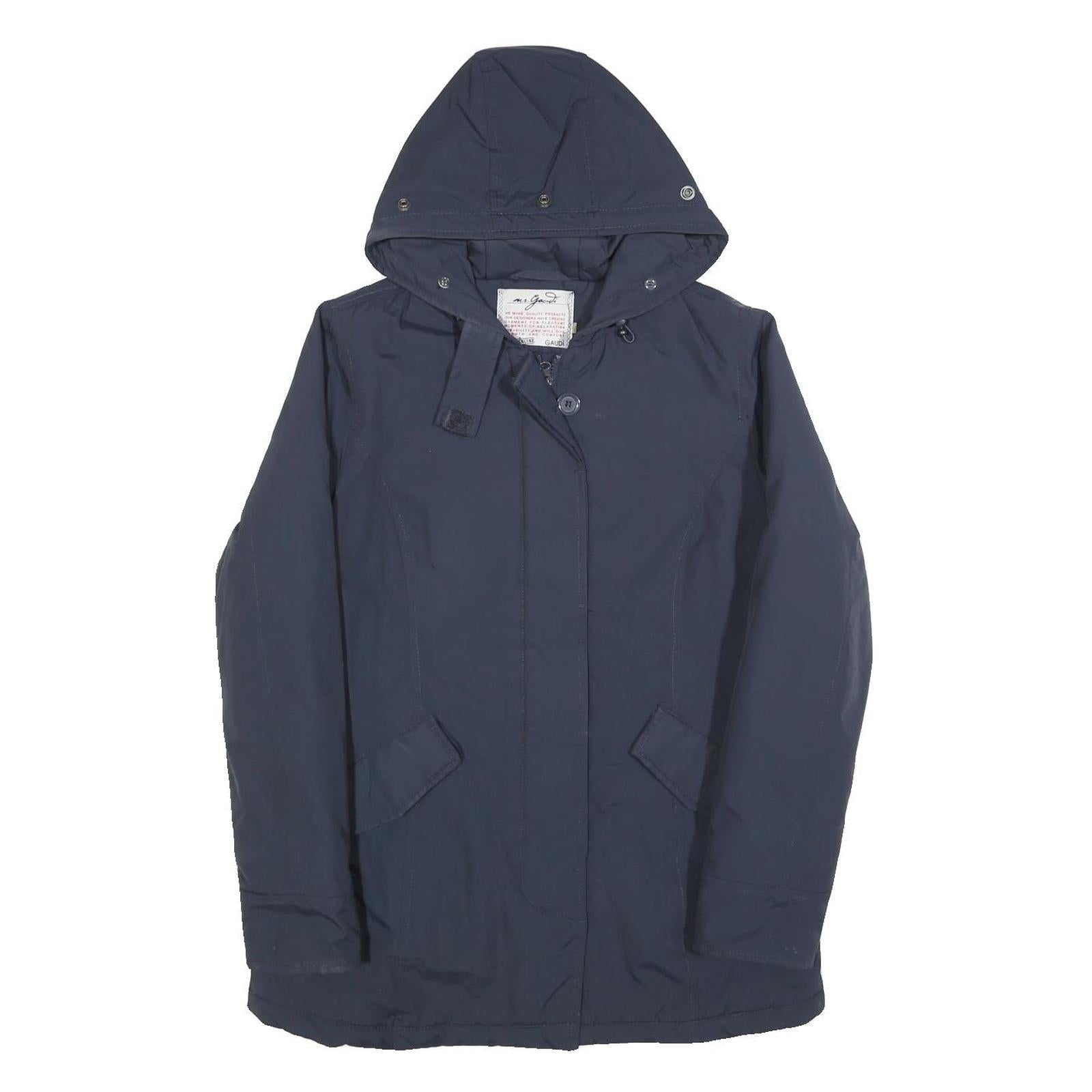 GAUDI Womens Navy Blue Jacket S Polyester Blend Plain Hooded Zip Casual Outdoor Refurbished - N/A refurbished available on Cerqular