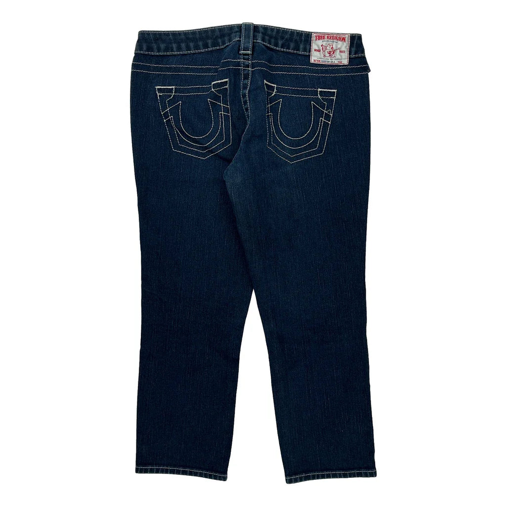 True Religion Slim Fit Jeans - 30W UK 10 Dark Wash Cotton Refurbished - Thrifted (note: this is a term often used to describe second- refurbished available on Cerqular