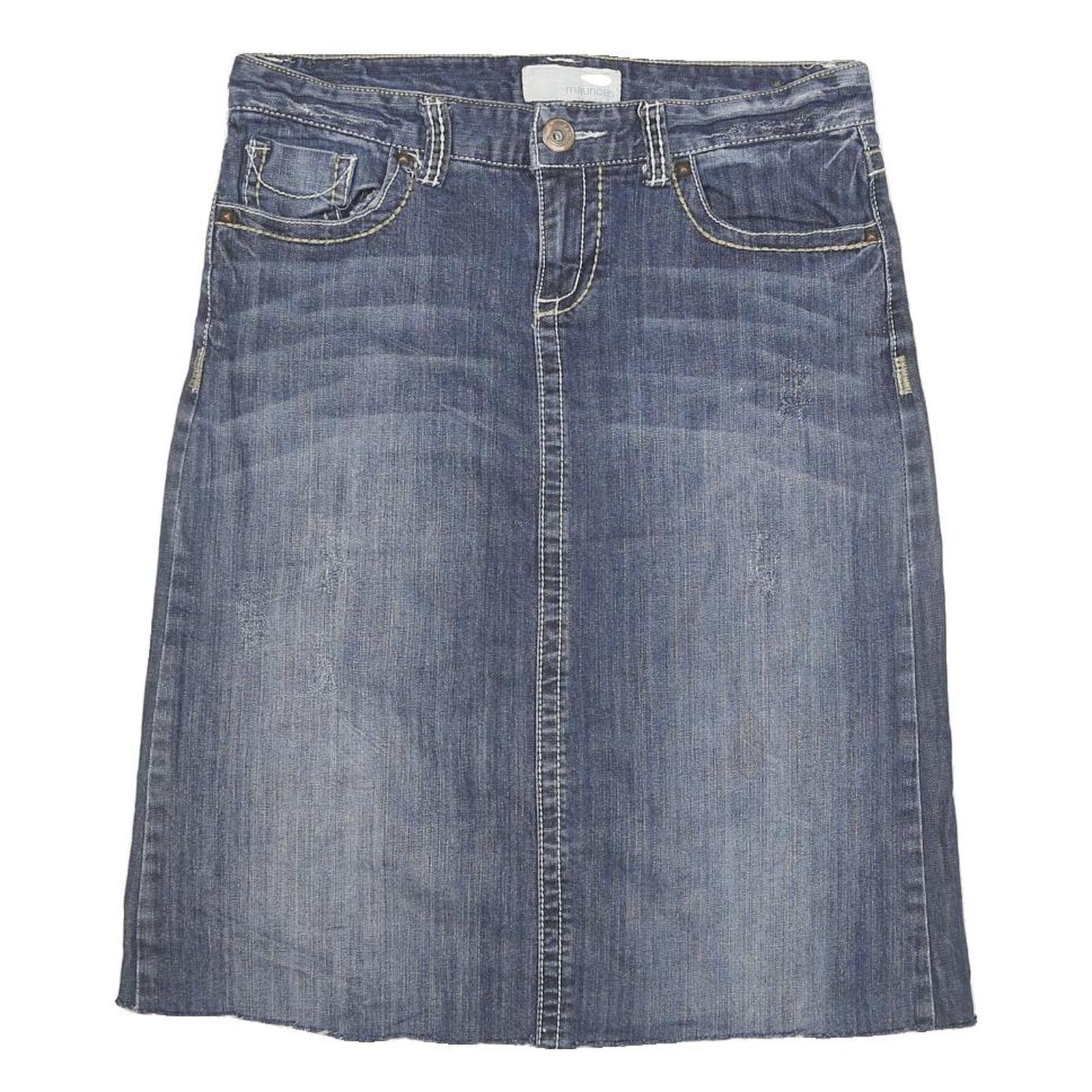 MAURICES Womens Blue Denim Mini Skirt Cotton Blend XL Casual Knee Length Zip Refurbished - N/A refurbished available on Cerqular