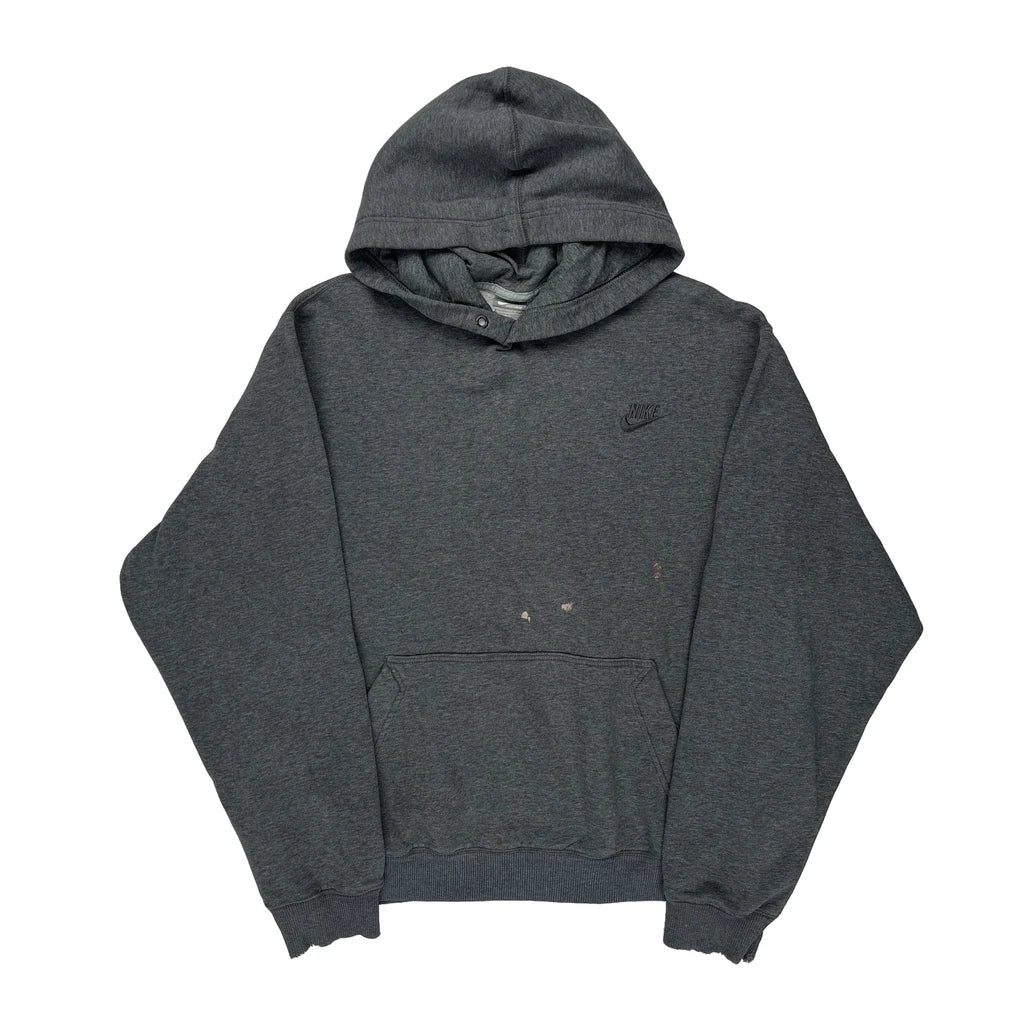 Nike Hoodie - Large Grey Cotton Blend Refurbished - Thrifted (note: this is a term often used to describe second- refurbished available on Cerqular