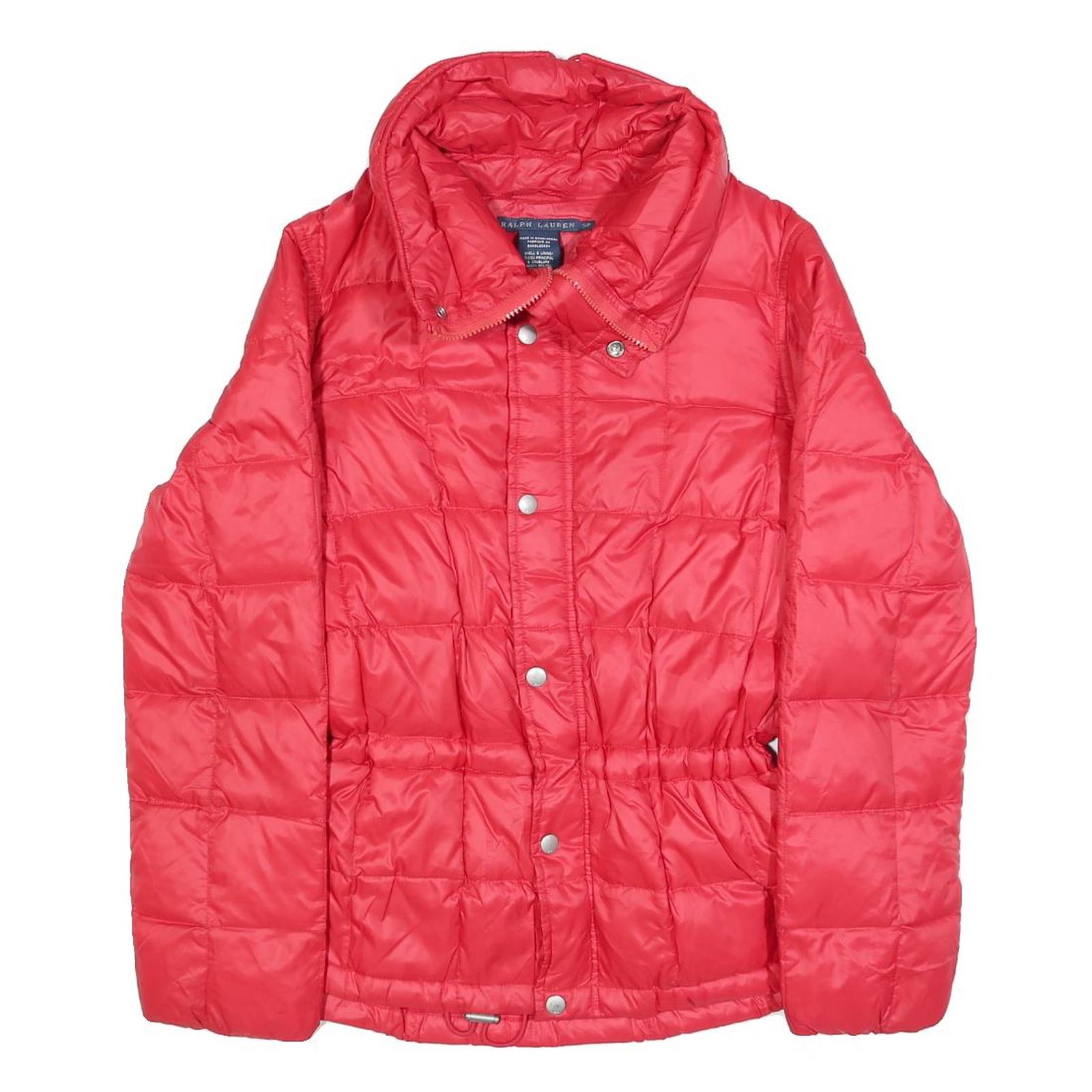 RALPH LAUREN Womens Red Nylon Quilted Jacket S Zip Casual Lightweight Outerwear Refurbished - N/A refurbished available on Cerqular