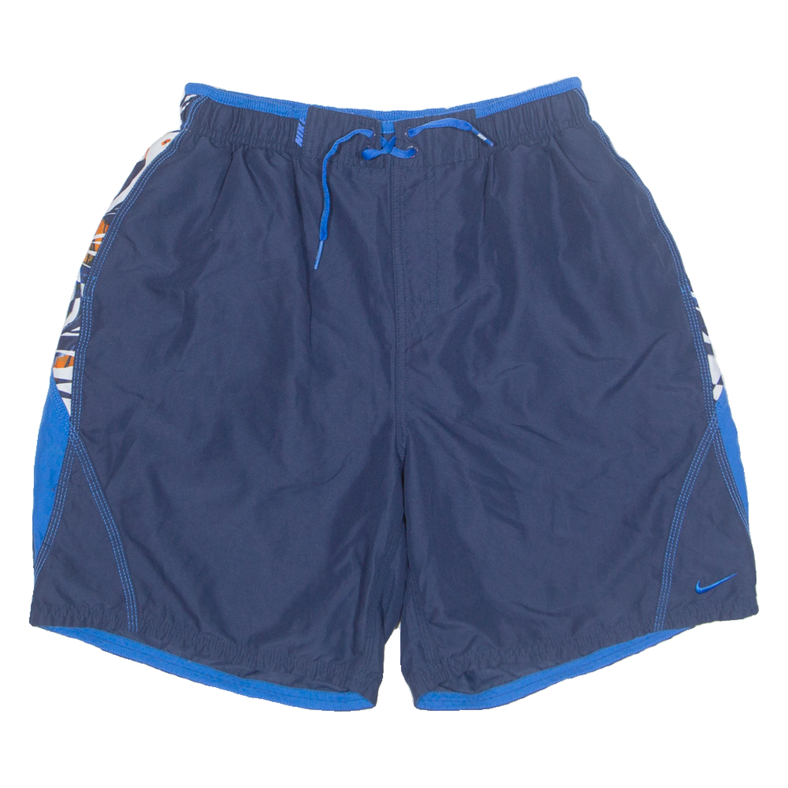 NIKE Mesh Lined Floral Panel Mens Swimming Shorts Blue Relaxed L W28 Refurbished - N/A refurbished available on Cerqular