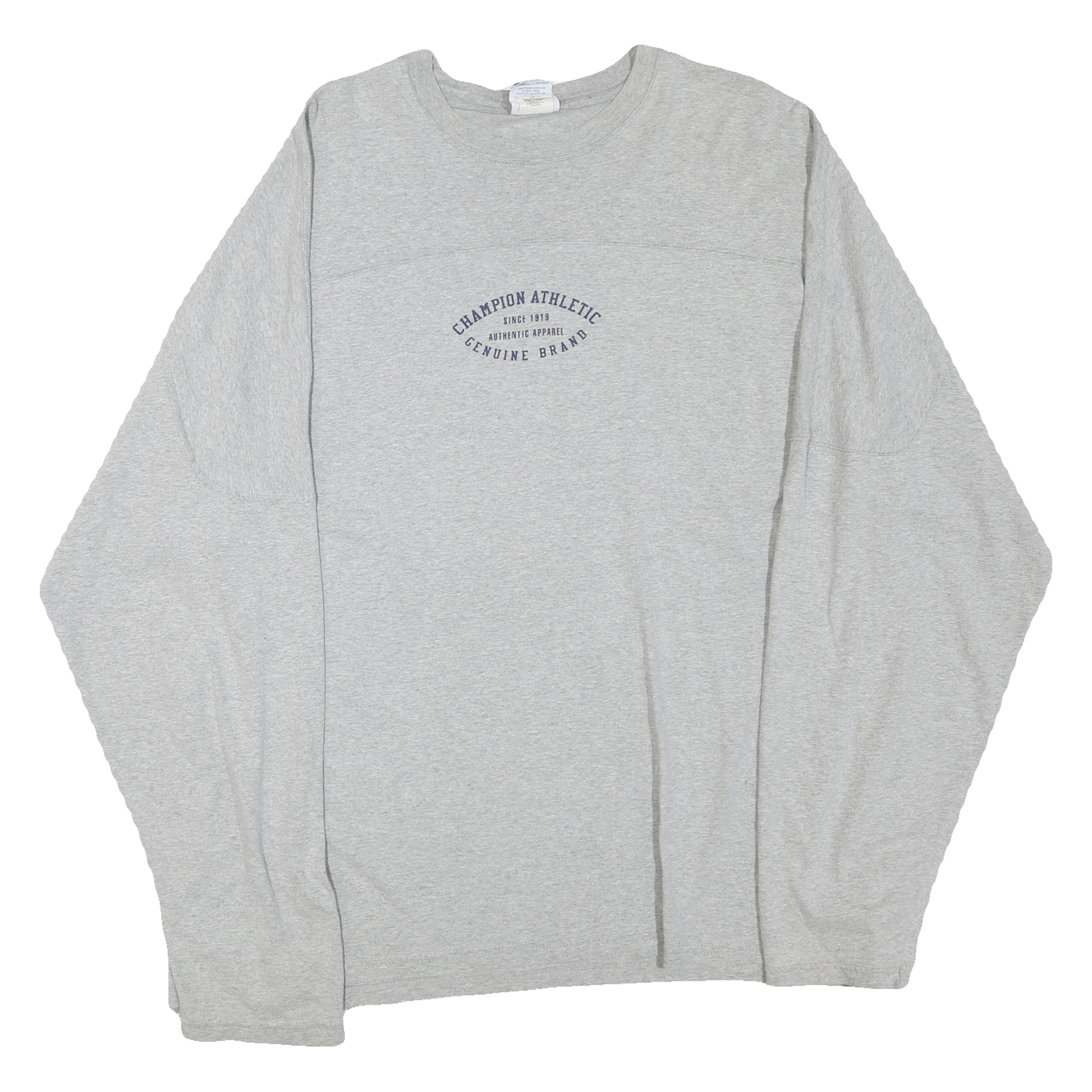 CHAMPION Mens Grey Athletic T-Shirt XL Long Sleeve Crew Neck Cotton Blend Refurbished - N/A refurbished available on Cerqular