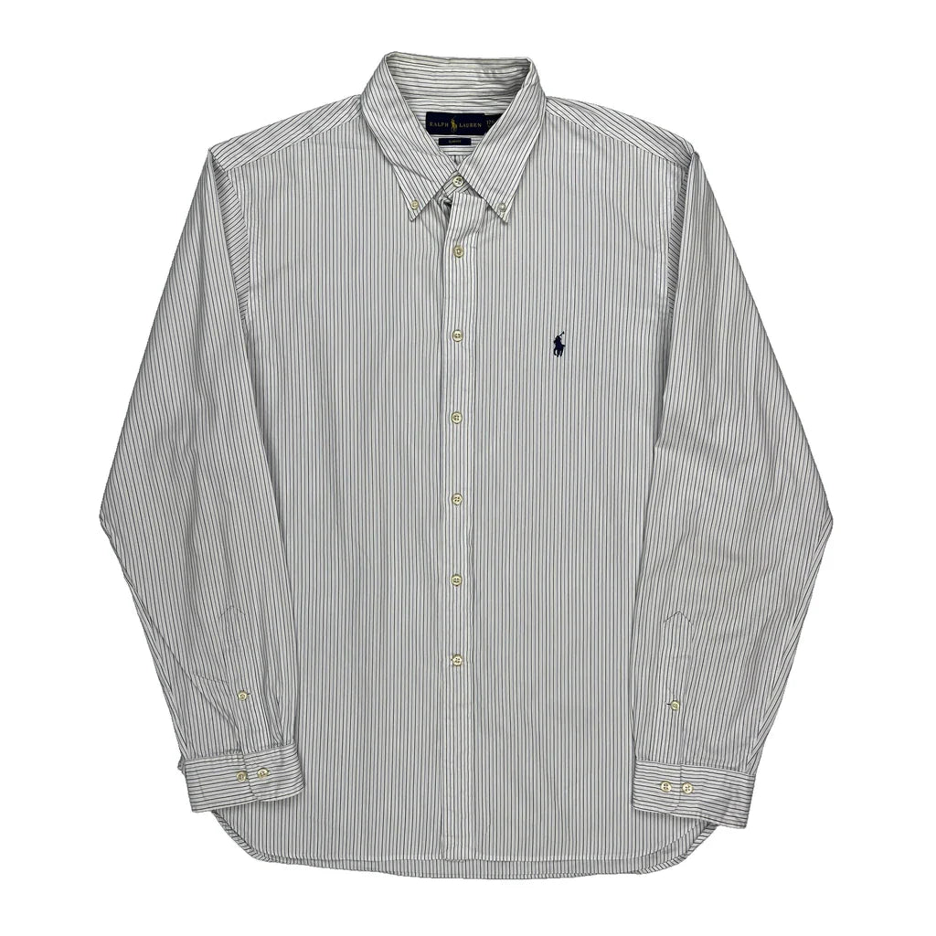 Ralph Lauren Slim Fit Shirt - 2XL Blue Cotton Refurbished - Thrifted (note: this is a term often used to describe second- refurbished available on Cerqular