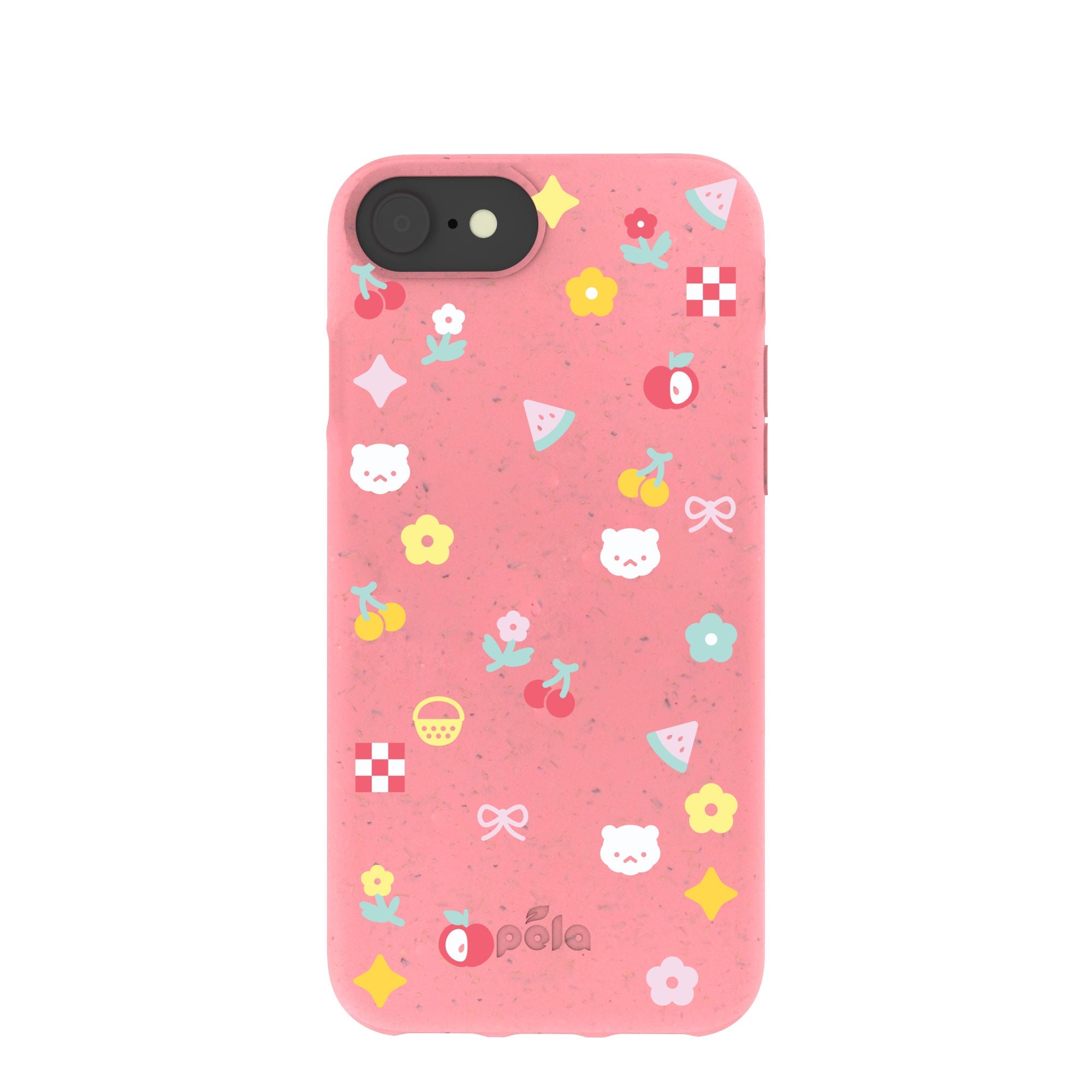 Bubblegum Pink Pretty Picnic iPhone 6/6s/7/8/SE Case Refurbished - Pela Case refurbished available on Cerqular