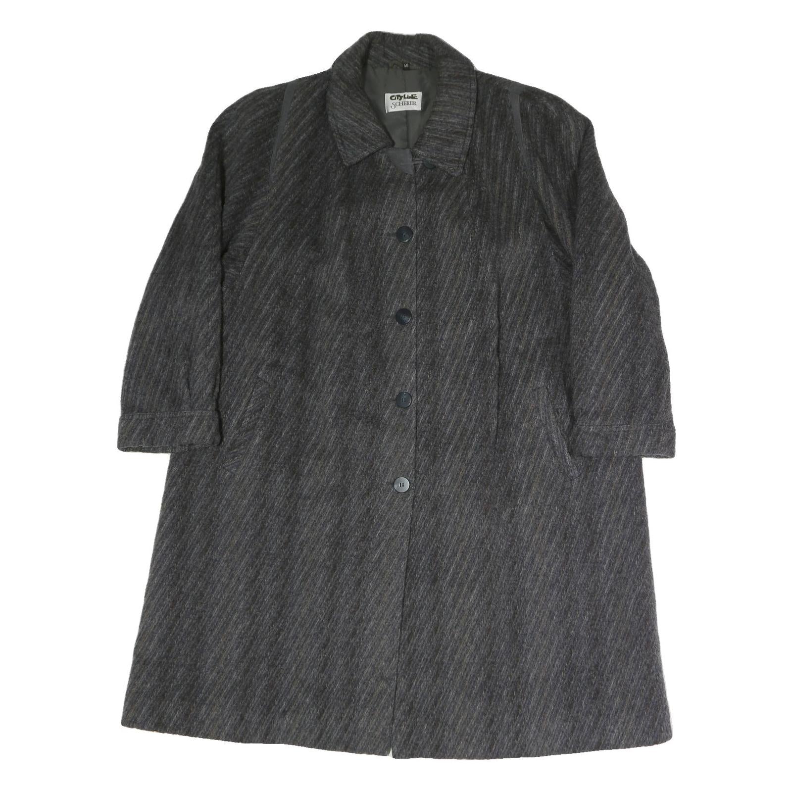 CITYLINE Womens Grey 4XL Button Cotton Blend Long Sleeve Classic Jacket Coat Refurbished - N/A refurbished available on Cerqular