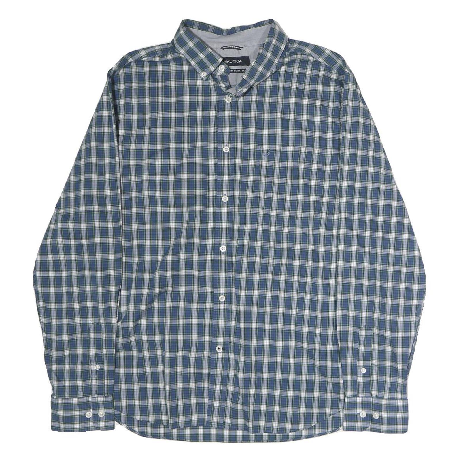 Buy NAUTICA Mens Blue & Green Checked Cotton Shirt XL Classic Long Sleeve Refurbished - $28.59 NAUTICA Mens Blue & Green Checked Cotton Shirt XL Classic Long Sleeve Refurbished - N/A refurbished available on Cerqular