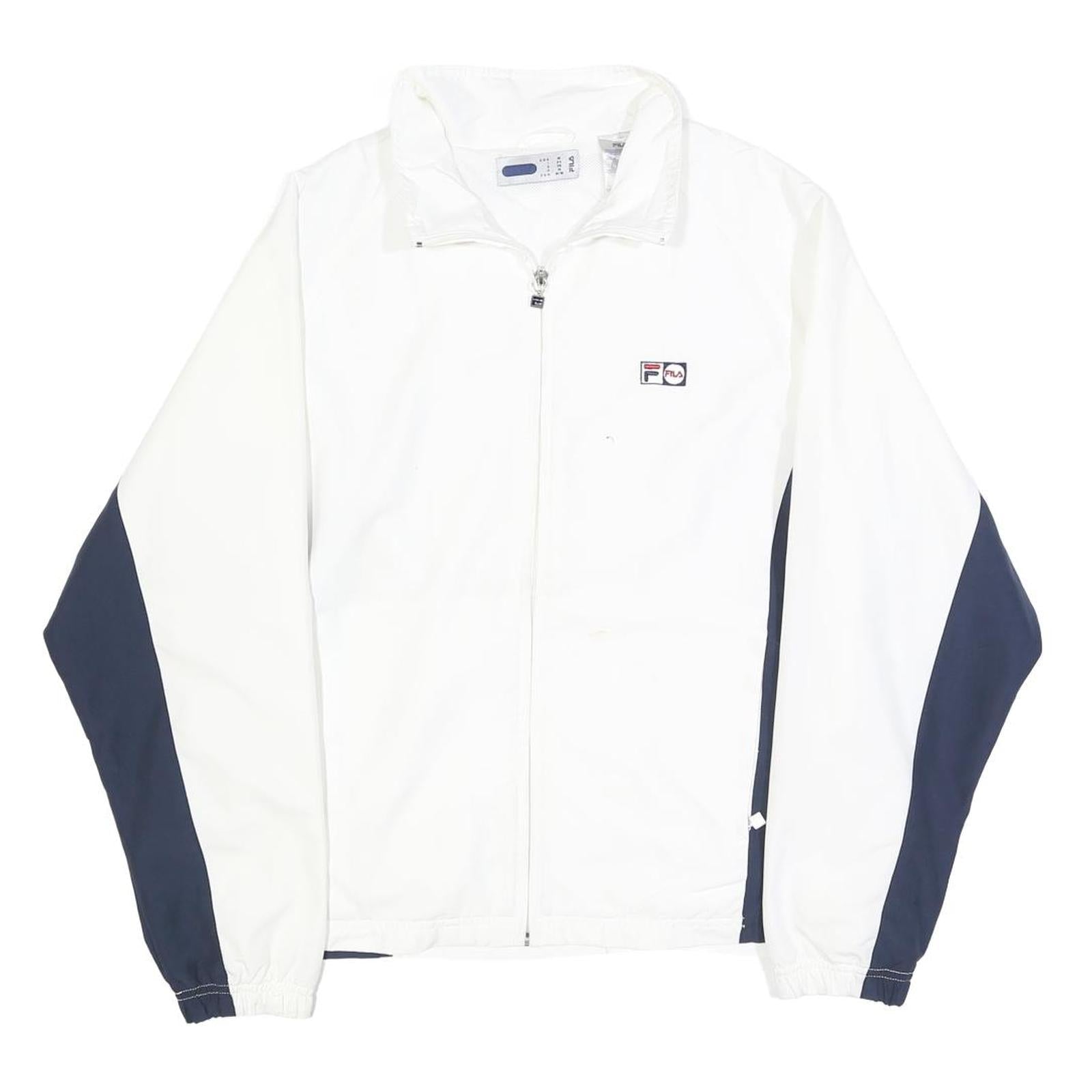 FILA Mens White & Navy Zip Jacket M Polyester Sport Casual Lightweight Refurbished - N/A refurbished available on Cerqular