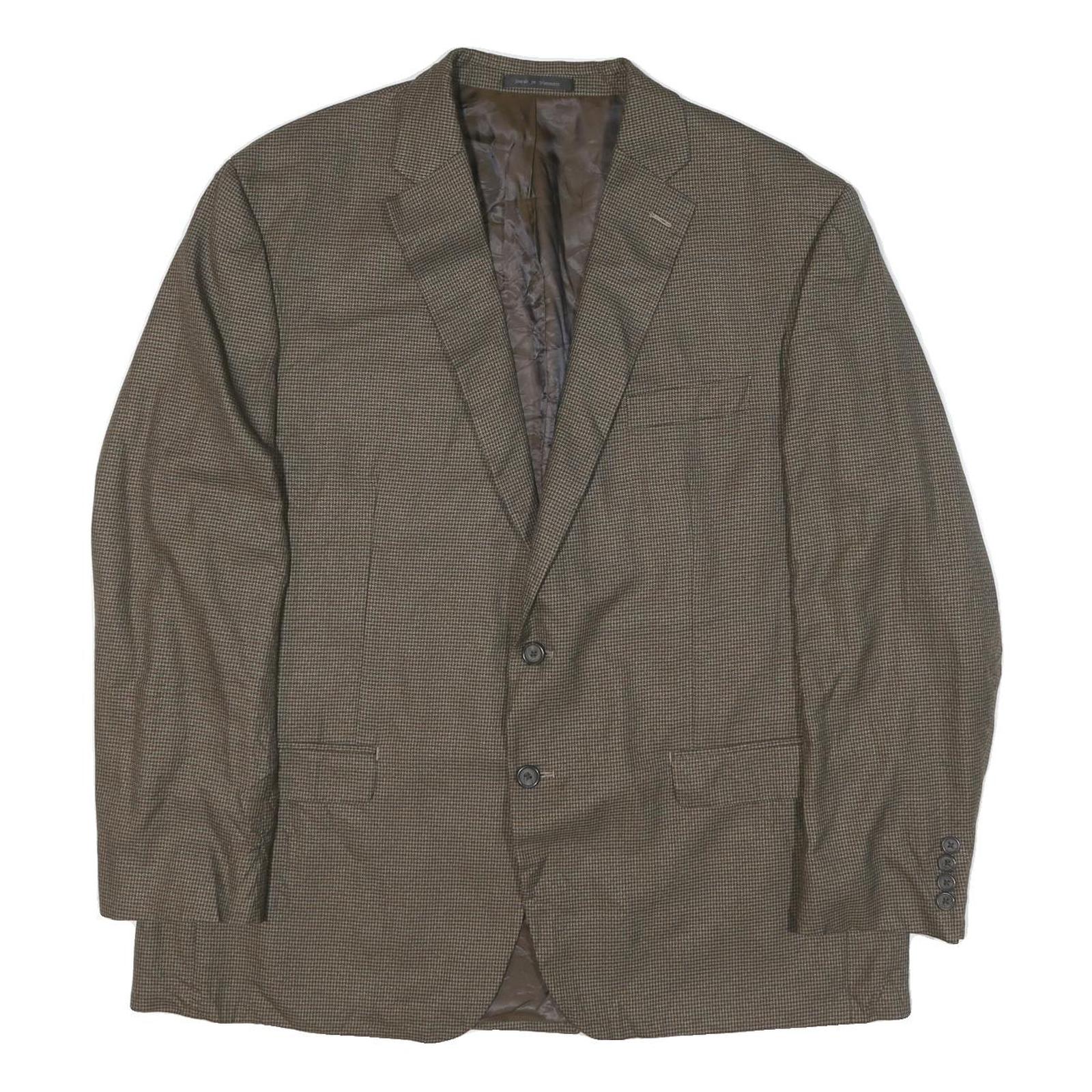 LAUREN RALPH LAUREN Mens Brown Wool Blend Blazer Jacket L Checked Stylish Refurbished - N/A refurbished available on Cerqular
