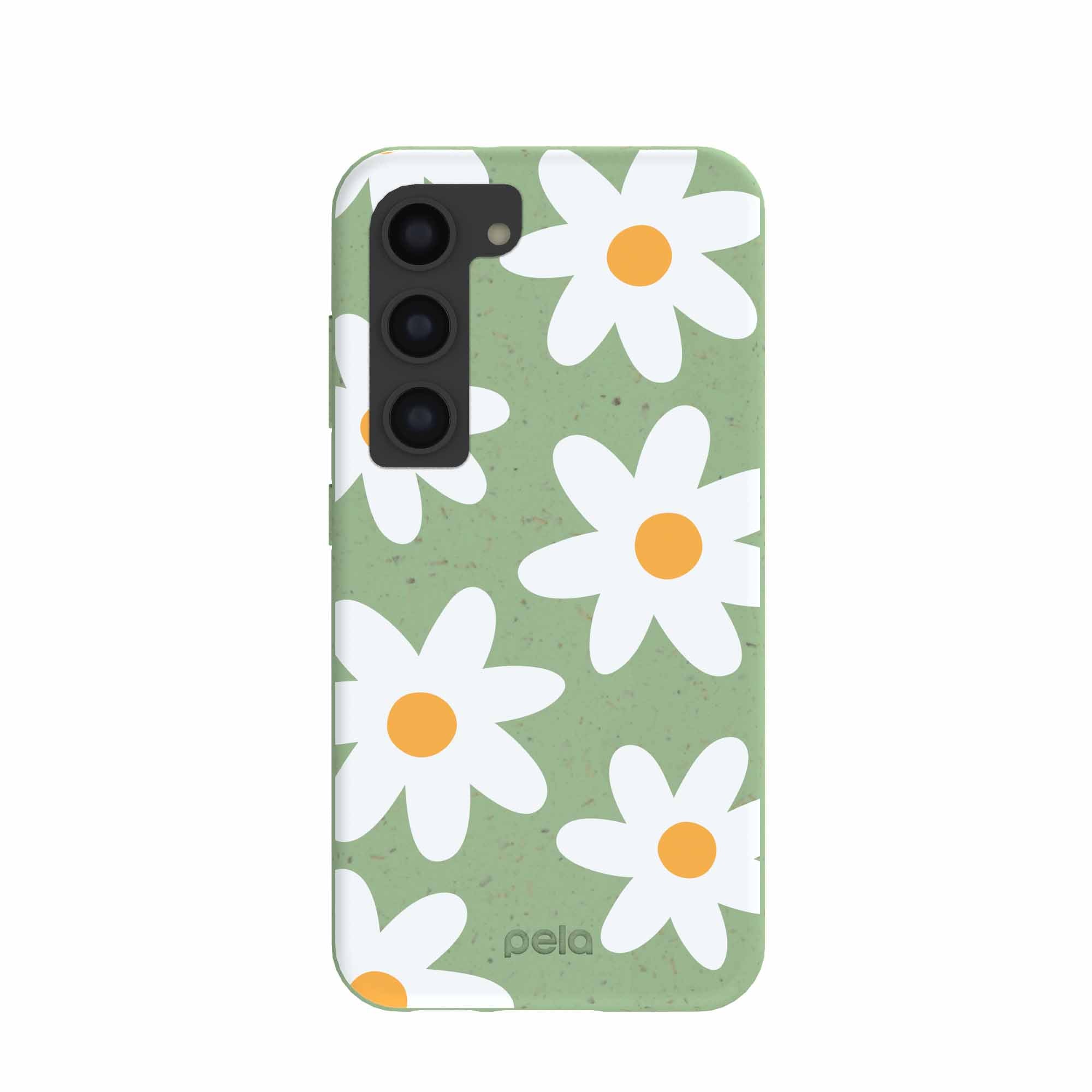 Sage Green Daisy Samsung Galaxy S23 Case Refurbished - Pela Case refurbished available on Cerqular