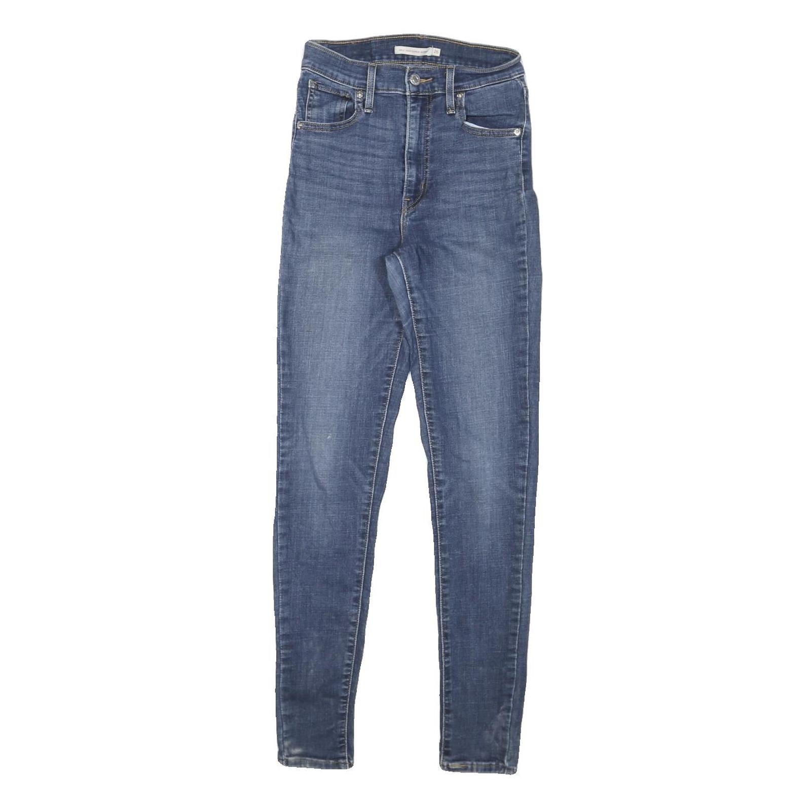 LEVI'S Womens Jeans Blue Slim Skinny Denim Medium W23 L28 Stretch Zip Fastening Refurbished - N/A refurbished available on Cerqular