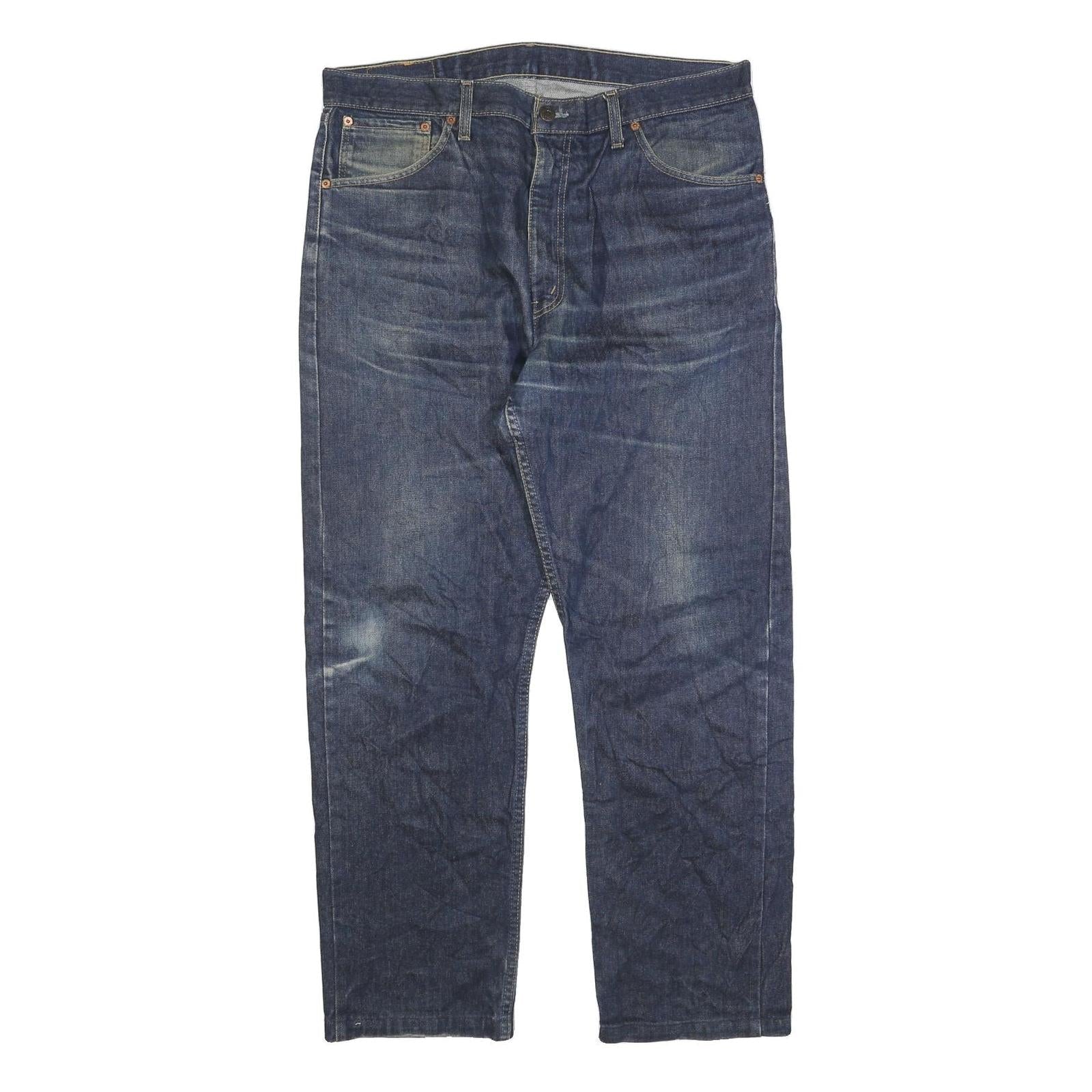 LEVI'S 521 02 Mens Jeans Blue Regular Straight Denim Medium W38 L30 Classic Fit Refurbished - N/A refurbished available on Cerqular