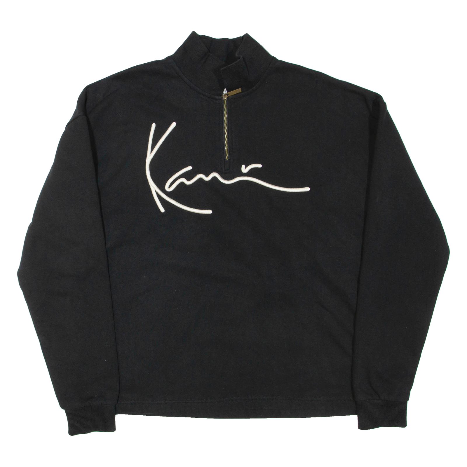 KARL KANI Mens Sweatshirt Black 1/4 Zip S Refurbished - N/A refurbished available on Cerqular