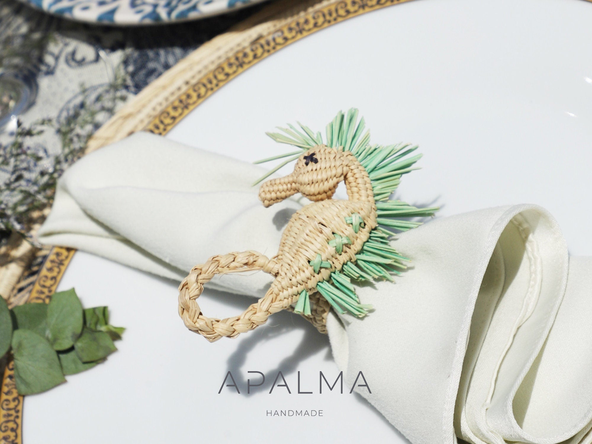 Buy Seahorse Napkin Ring - Sold by Set | Pack: Pack of 4 | Color: Mint Green Refurbished - $48.00 Seahorse Napkin Ring - Sold by Set | Pack: Pack of 4 | Color: Mint Green Refurbished - Apalma Handmade refurbished available on Cerqular