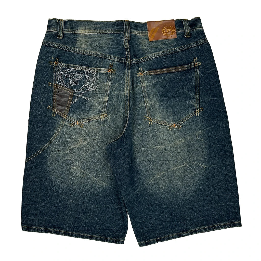 Buy Phat Pharm Denim Shorts - 36W 11L Dark Wash Cotton Refurbished - $60.29 Phat Pharm Denim Shorts - 36W 11L Dark Wash Cotton Refurbished - Thrifted (note: this is a term often used to describe second- refurbished available on Cerqular