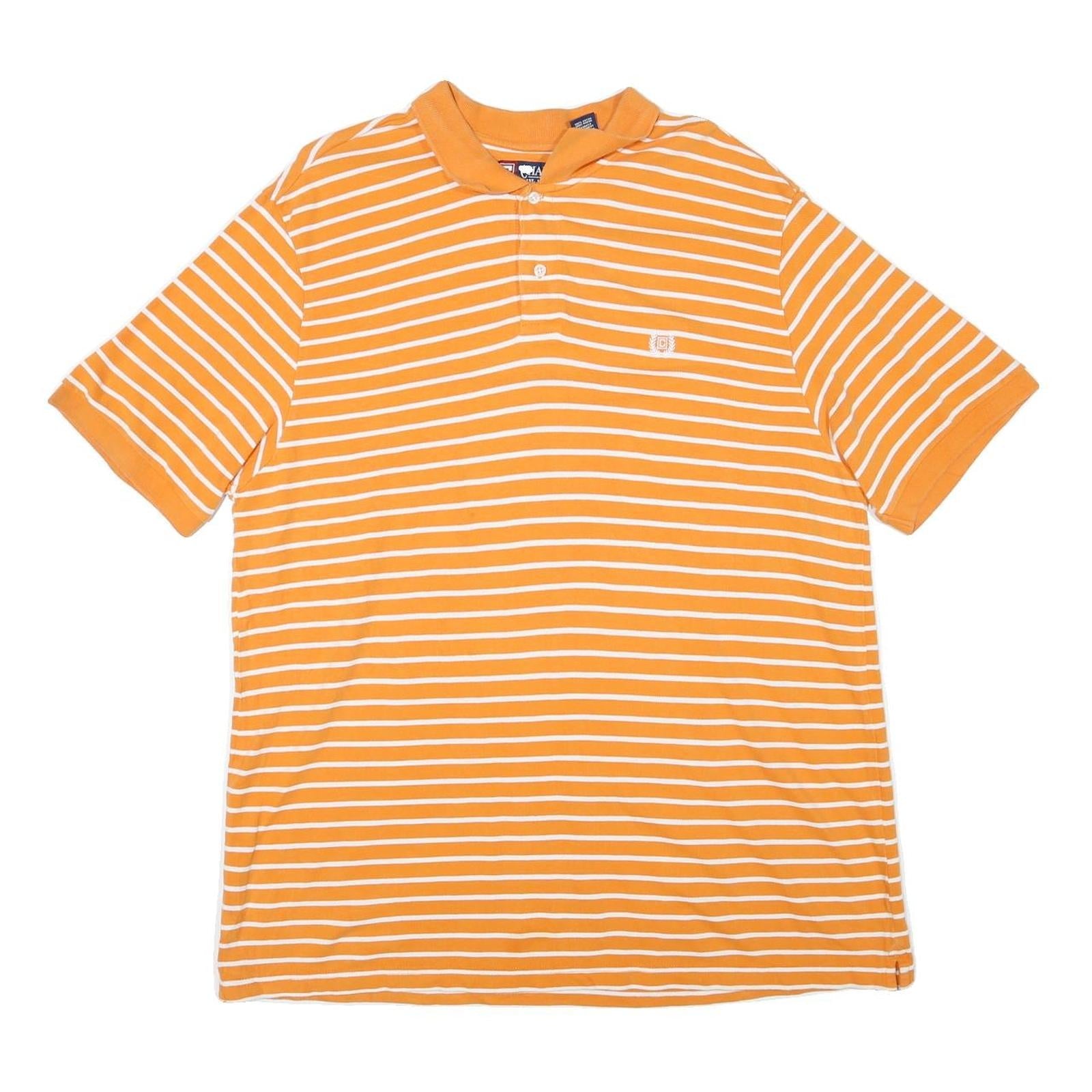 CHAPS Mens Orange & White Striped Short Sleeve Polo Shirt 2XL Cotton Blend Refurbished - N/A refurbished available on Cerqular