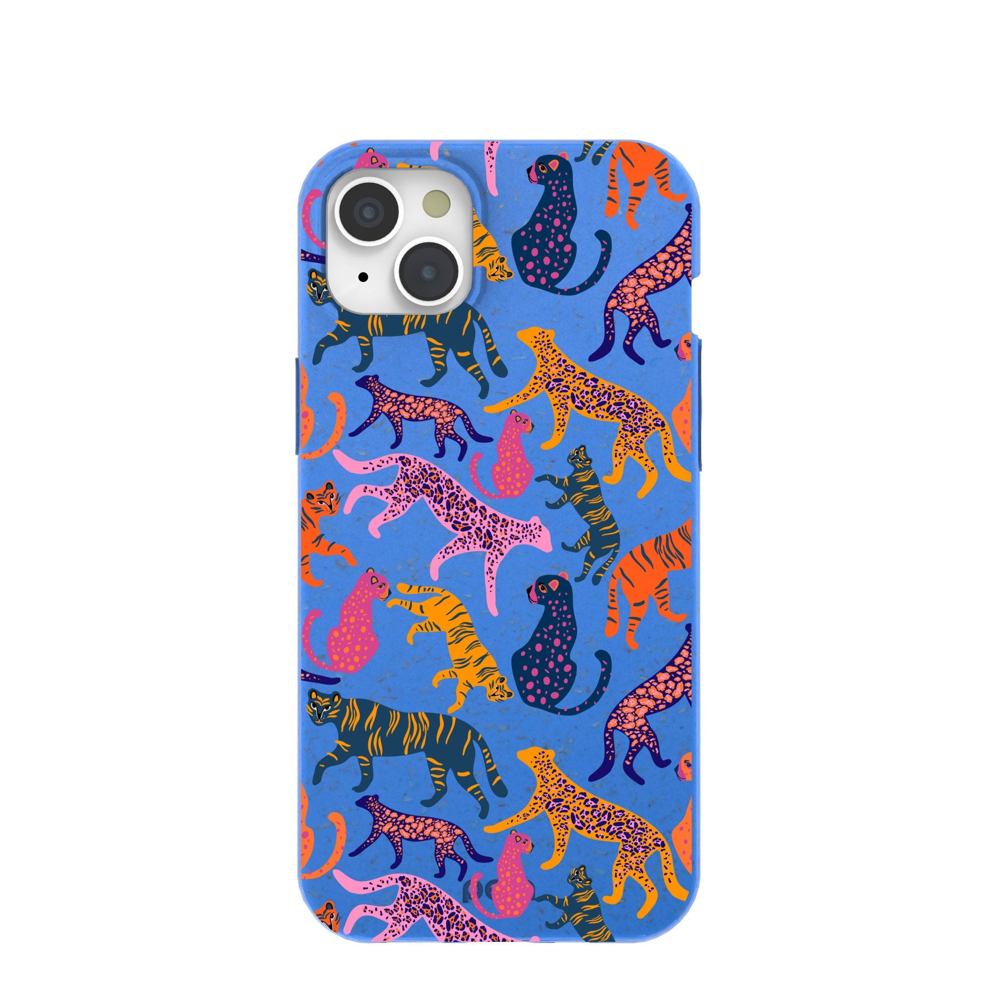 Electric Blue Jungle Cat iPhone 15 Plus Case Refurbished - Pela Case refurbished available on Cerqular