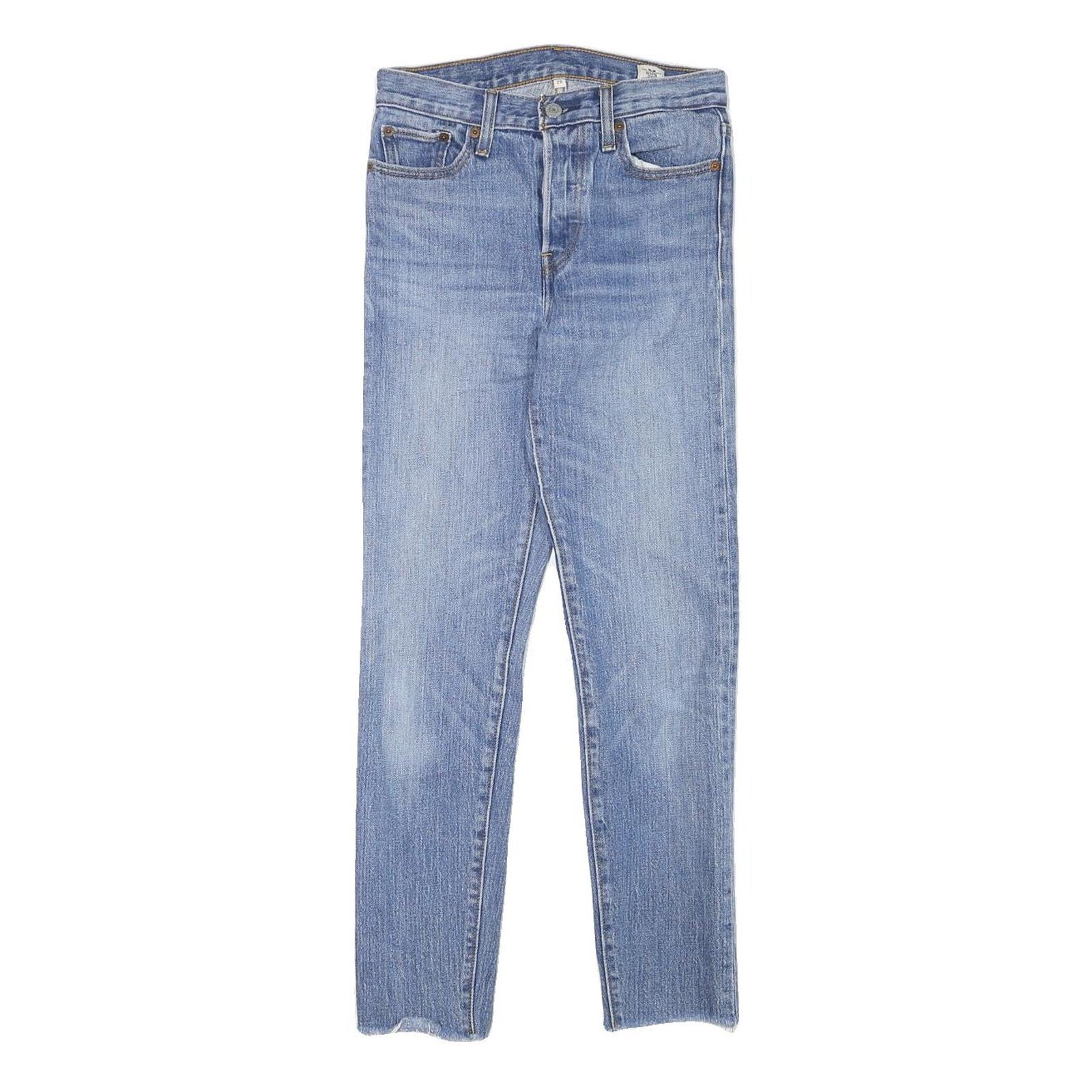 LEVI'S Womens Slim Blue Denim Light Jeans W26 L27 Button Cotton Blend Refurbished - N/A refurbished available on Cerqular