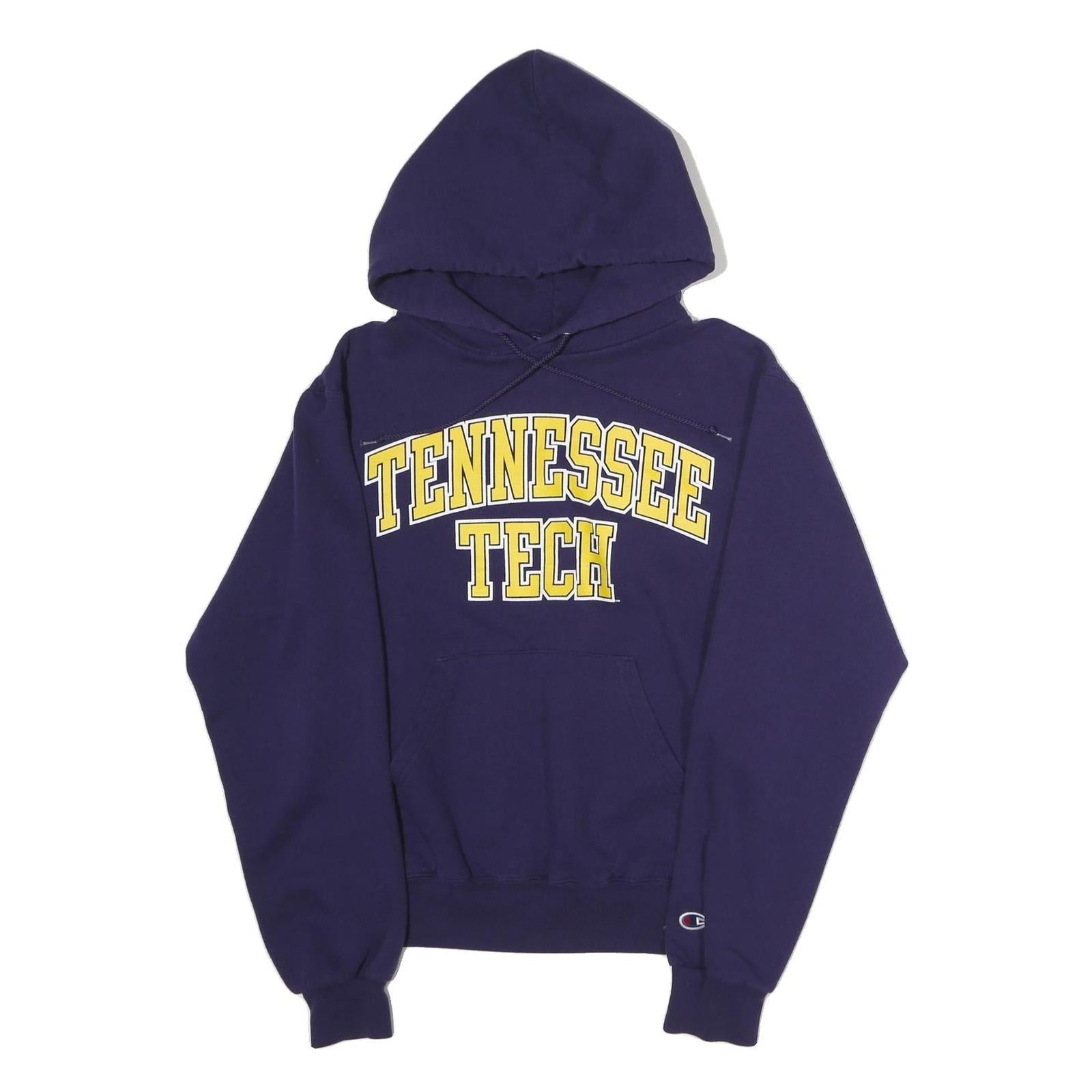 CHAMPION Mens Navy Blue Tennessee Tech Hoodie S Classic Cotton Blend Pullover Refurbished - N/A refurbished available on Cerqular