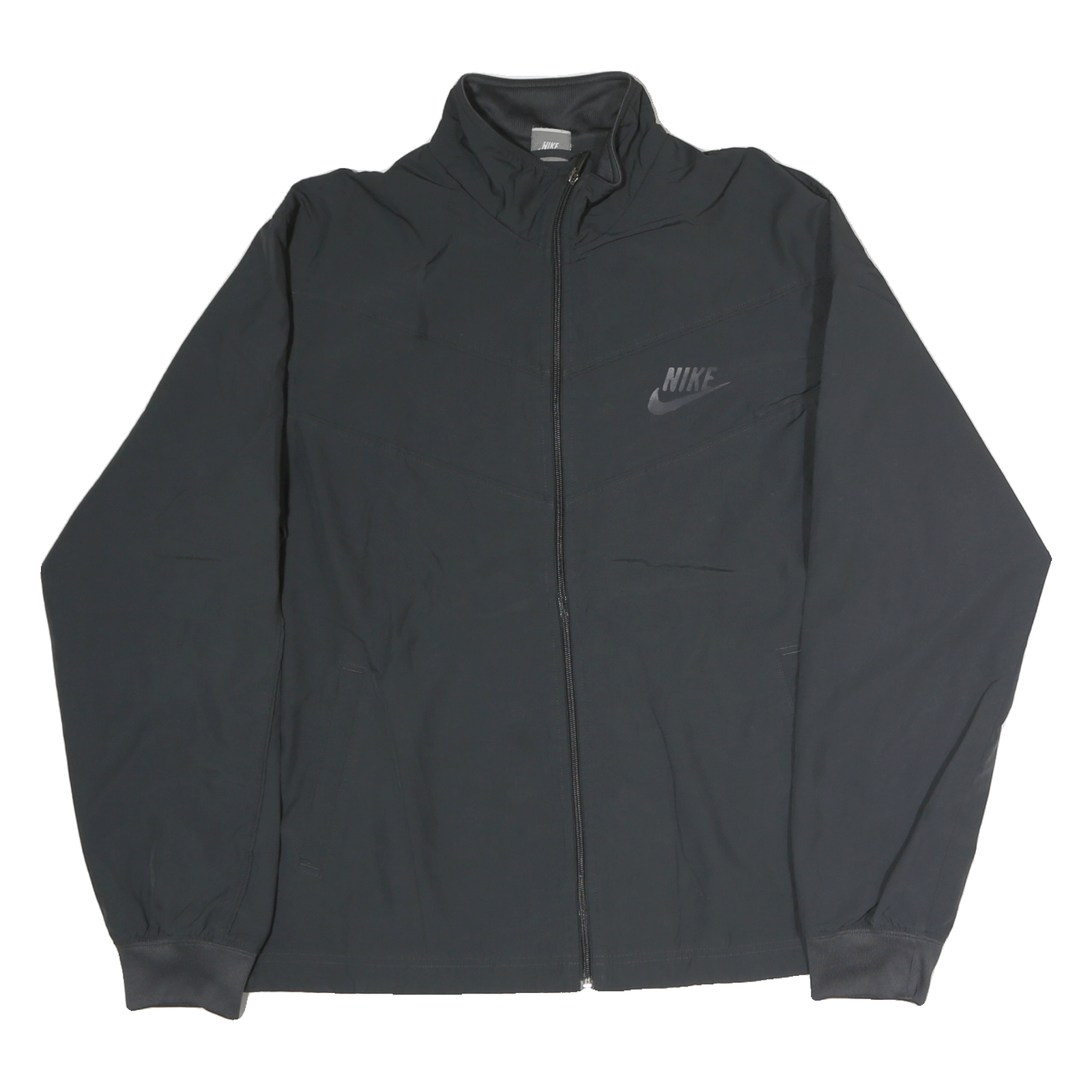 NIKE Mens Black Sportswear Zip Jacket L Polyester Plain Lightweight Activewear Refurbished - N/A refurbished available on Cerqular