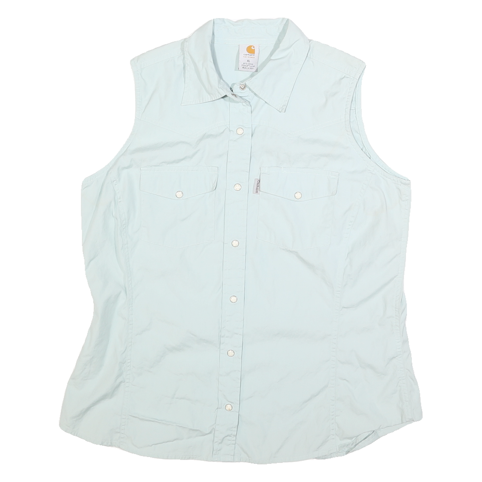 CARHARTT Womens Light Blue Sleeveless Shirt XL Cotton Blend Casual Workwear Refurbished - N/A refurbished available on Cerqular