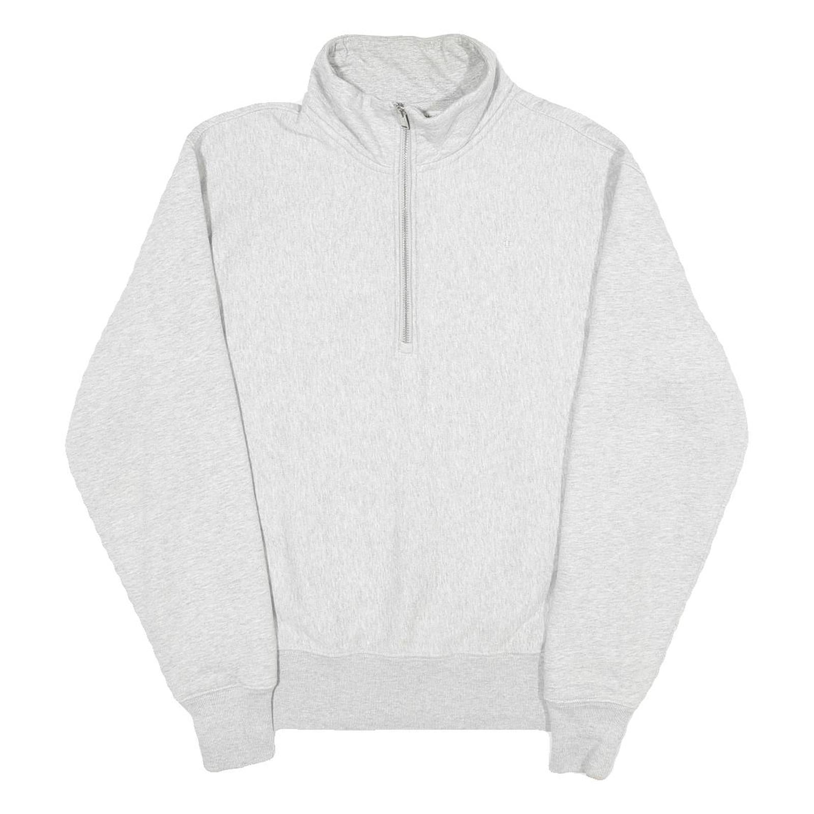CHAMPION REVERSE WEAVE Mens Grey Half Zip Sweatshirt S Cotton Blend Casual Refurbished - N/A refurbished available on Cerqular