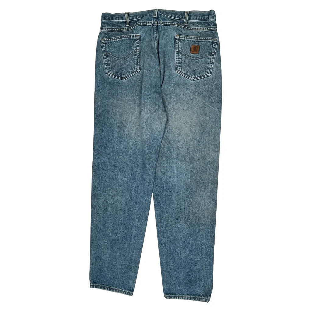 Carhartt Jeans - 36W 34L Light Wash Cotton Refurbished - Thrifted (note: this is a term often used to describe second- refurbished available on Cerqular