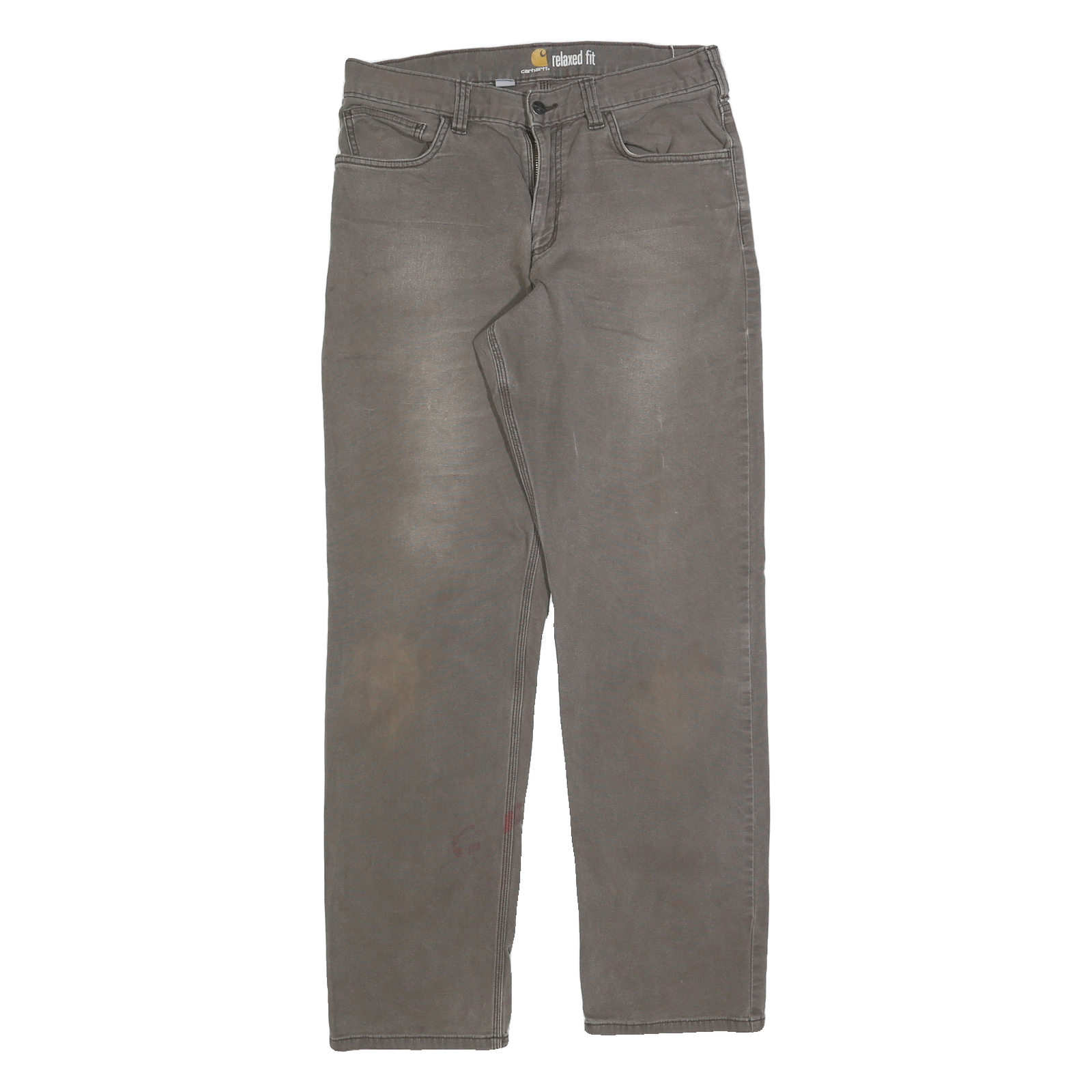 CARHARTT Mens Cotton Blend Brown Relaxed Straight Trousers W32 L31 Workwear Refurbished - N/A refurbished available on Cerqular